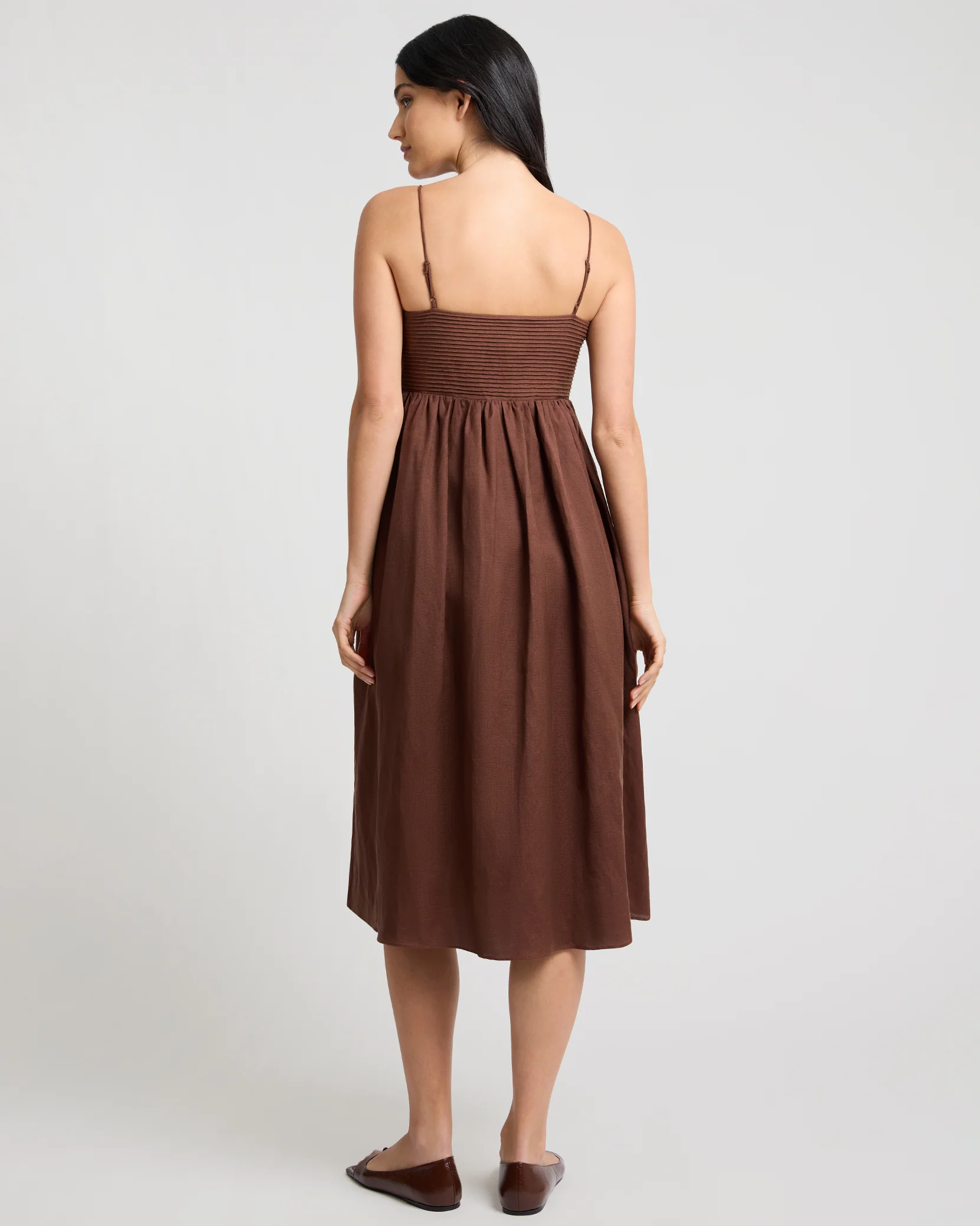 A-Line Pintuck Midi Dress - Image 5