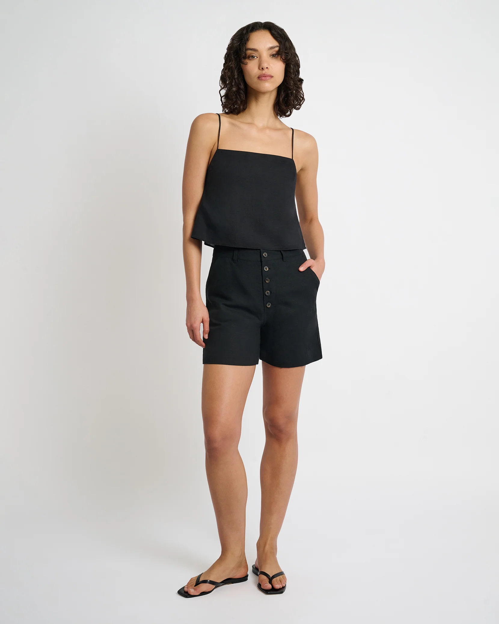 Air Linen Square Neck Tank Top - Image 4