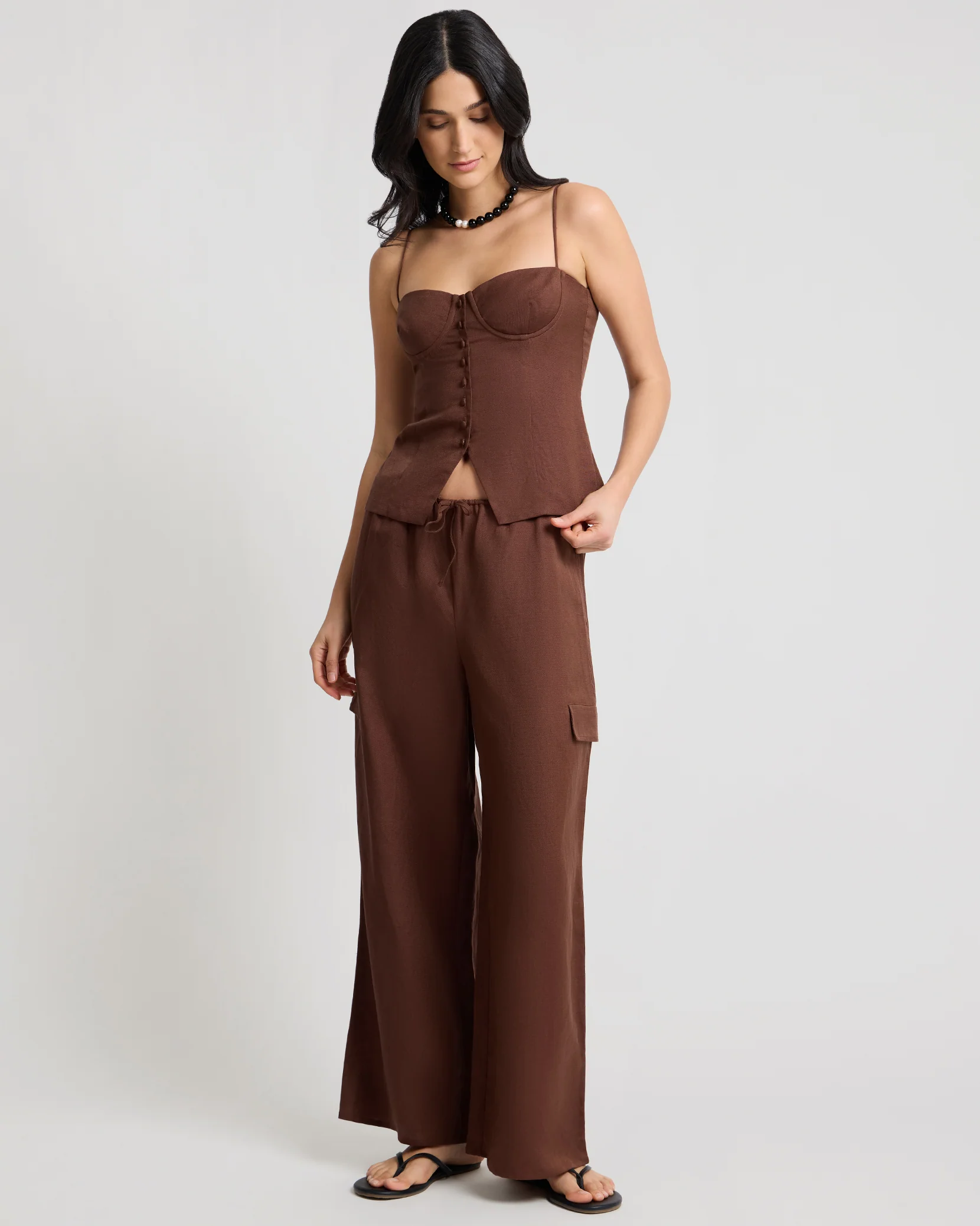 Air Linen Underwire Corset Top - Image 3