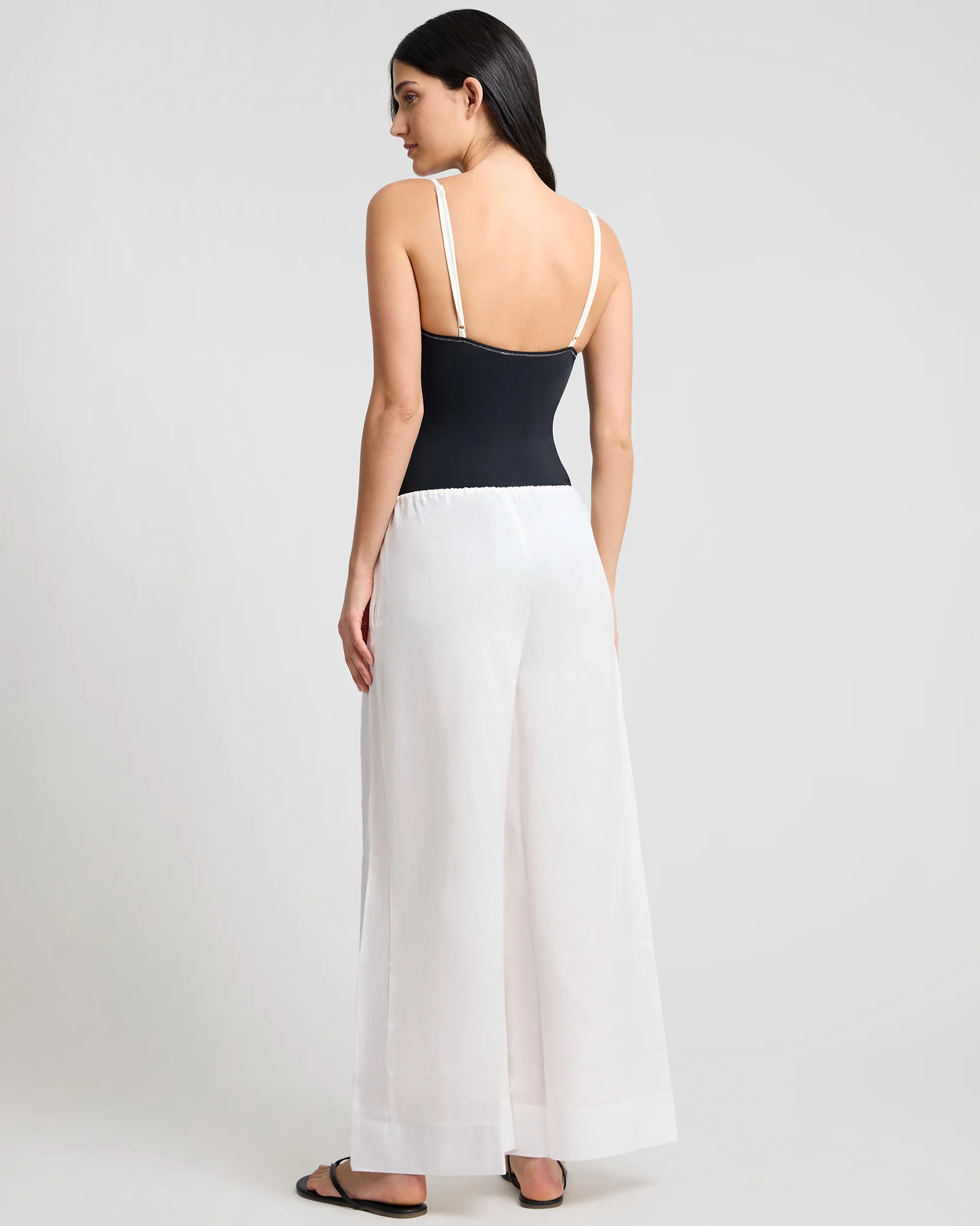 Air Linen Wide Leg Drawstring Pant - Image 5