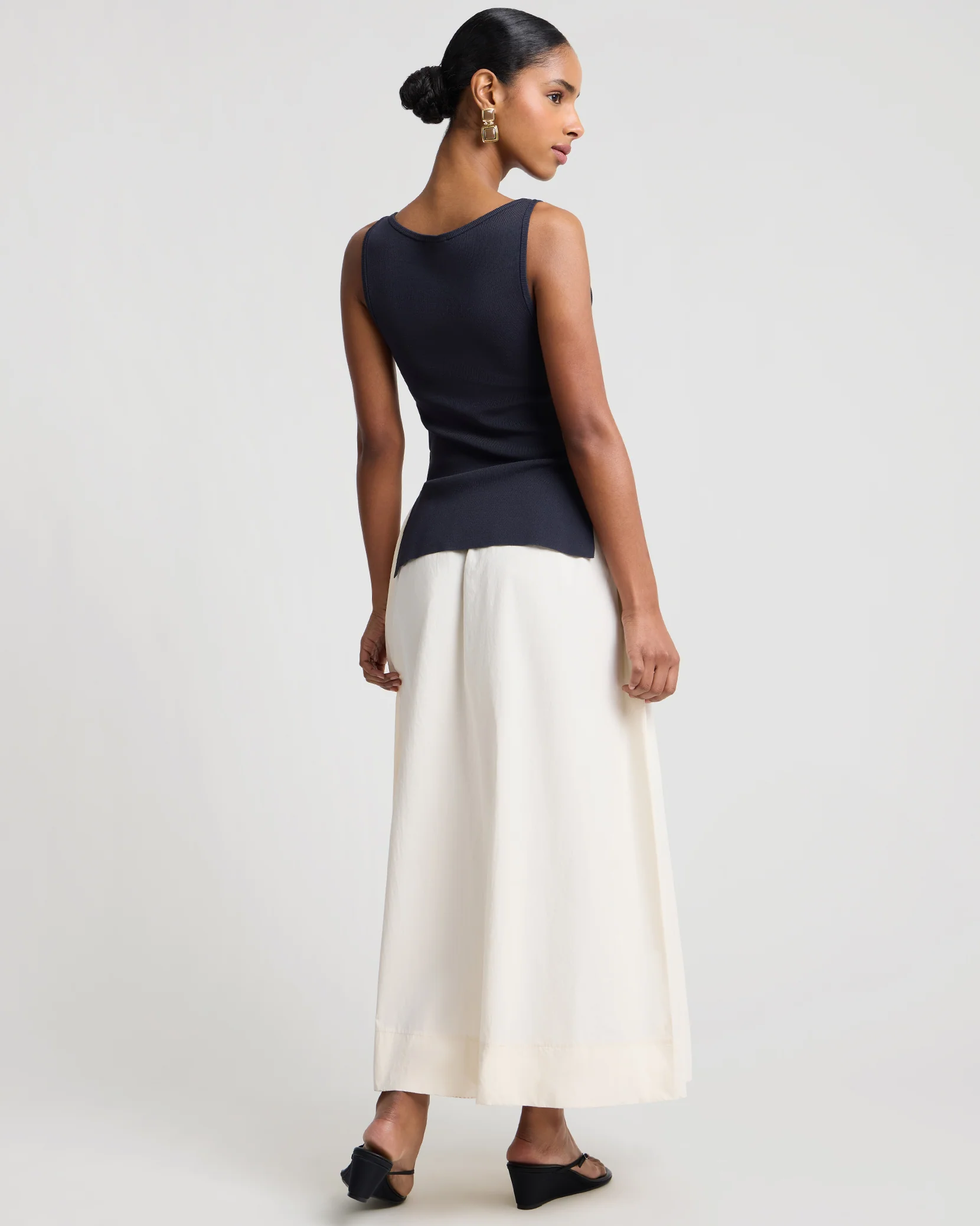 Boatneck Mix Media Dress - Image 5