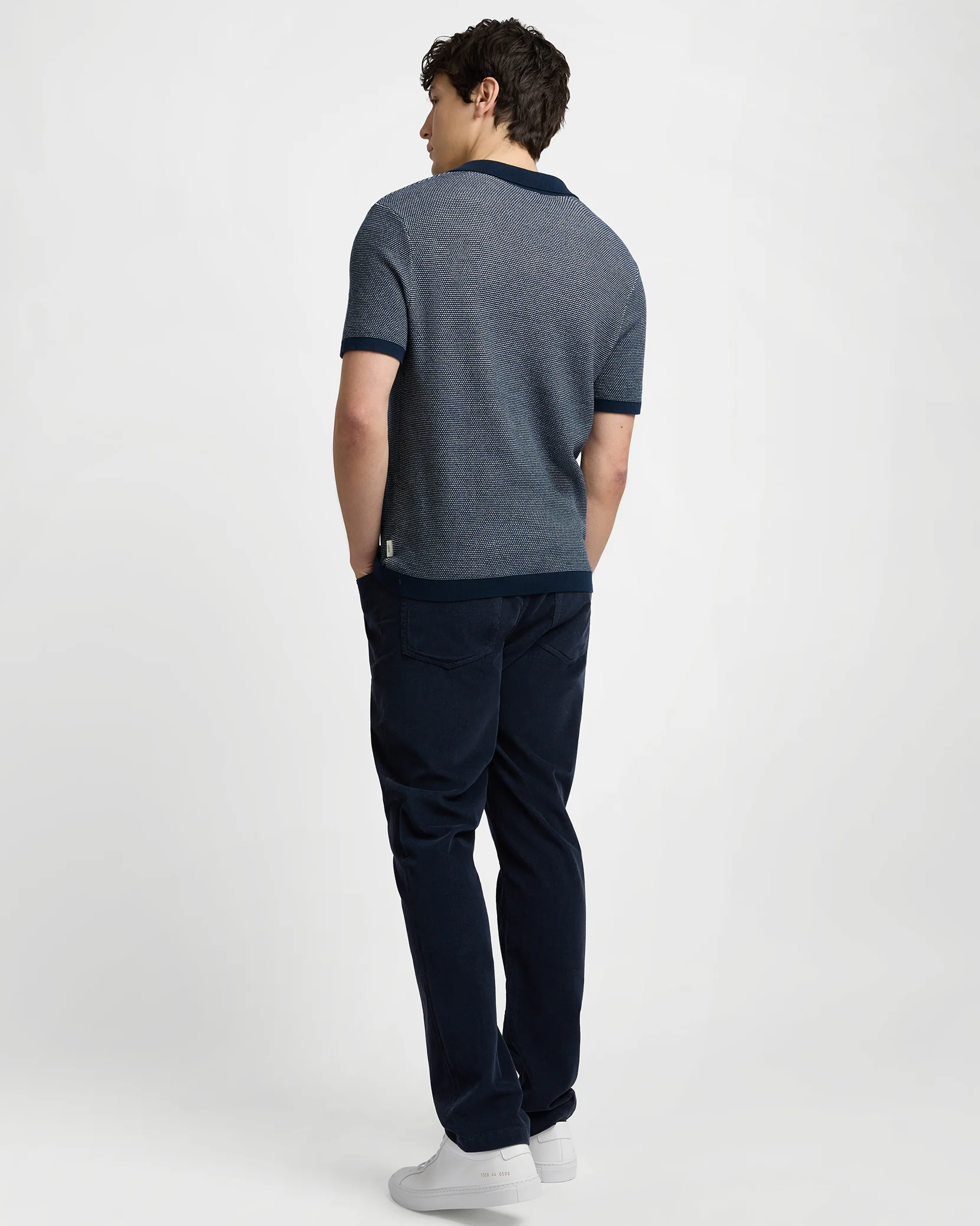 Cotton Textured Johnny Collar Polo - Image 5