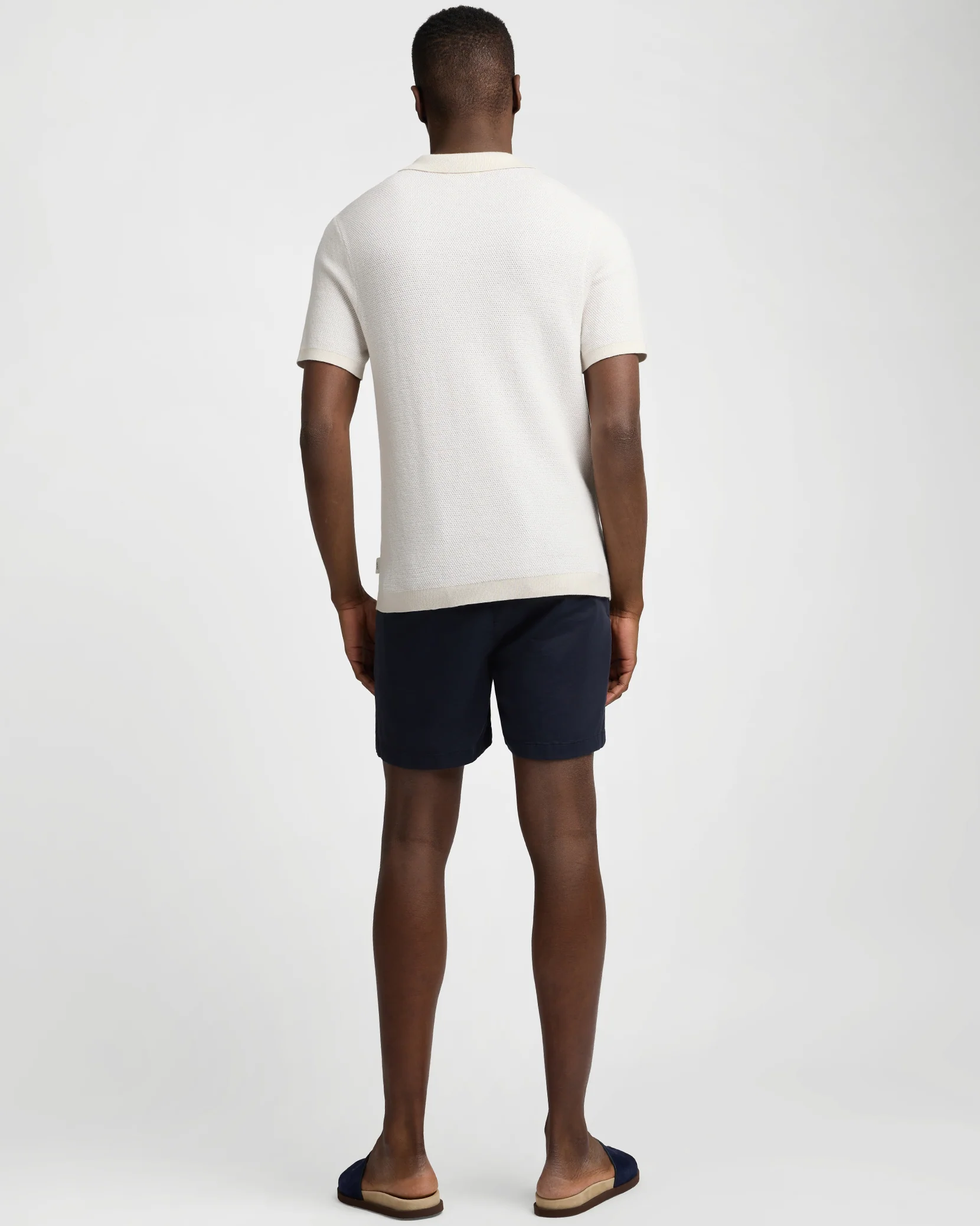 Cotton Textured Johnny Collar Polo - Image 5