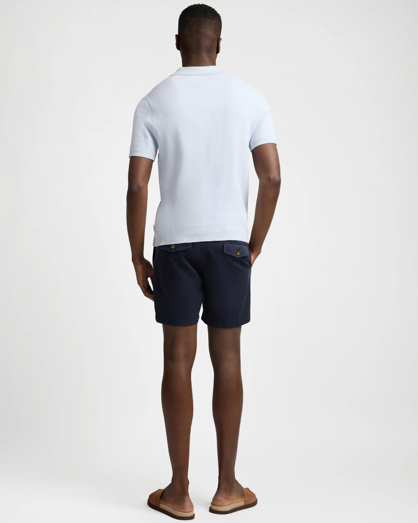 Cotton Textured Johnny Collar Polo - Image 5