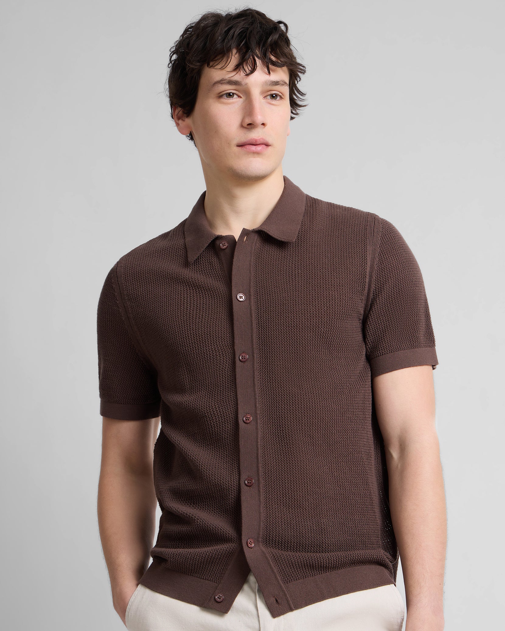 Crochet Knit Button Up Shirt - Image 2