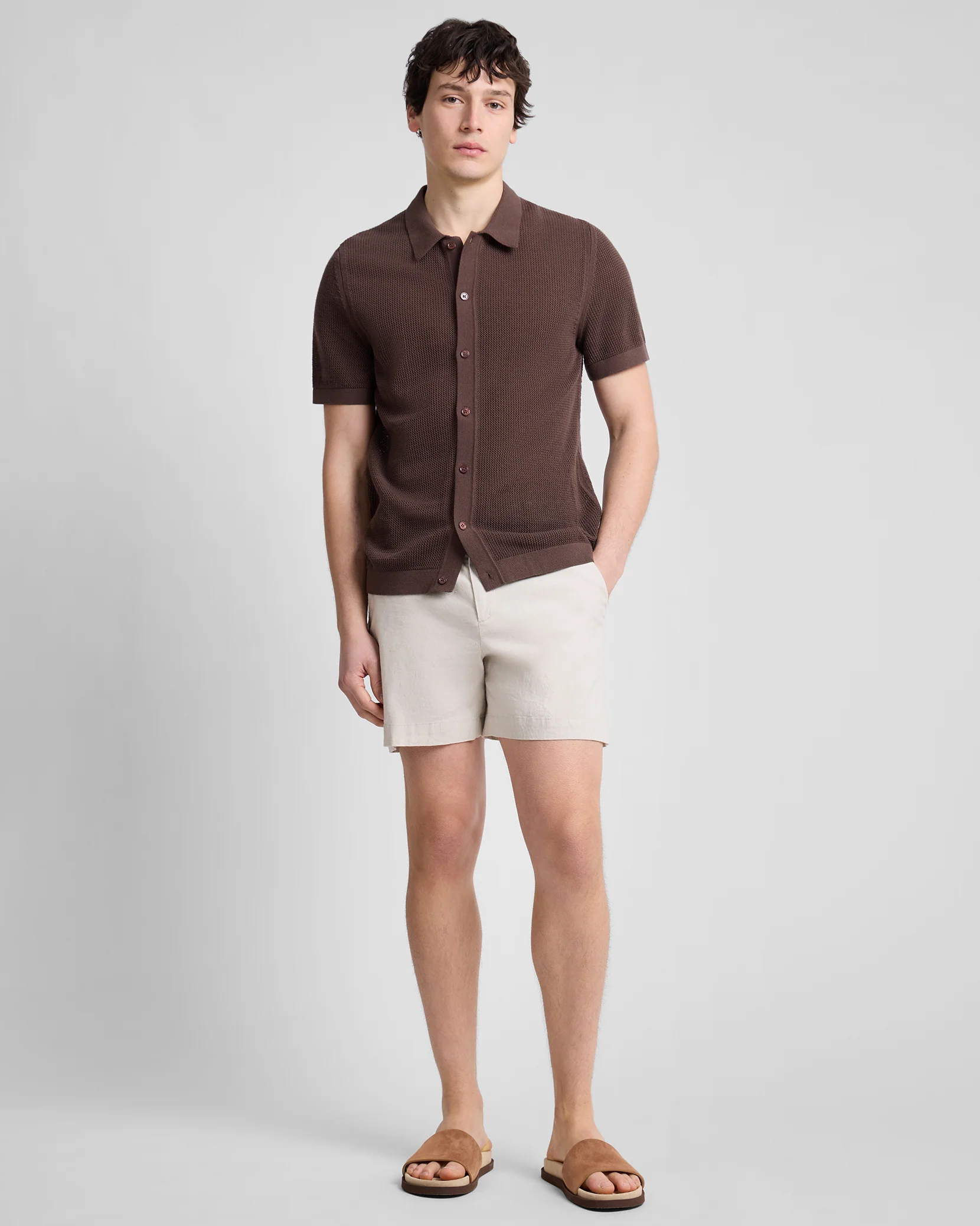 Crochet Knit Button Up Shirt - Image 3
