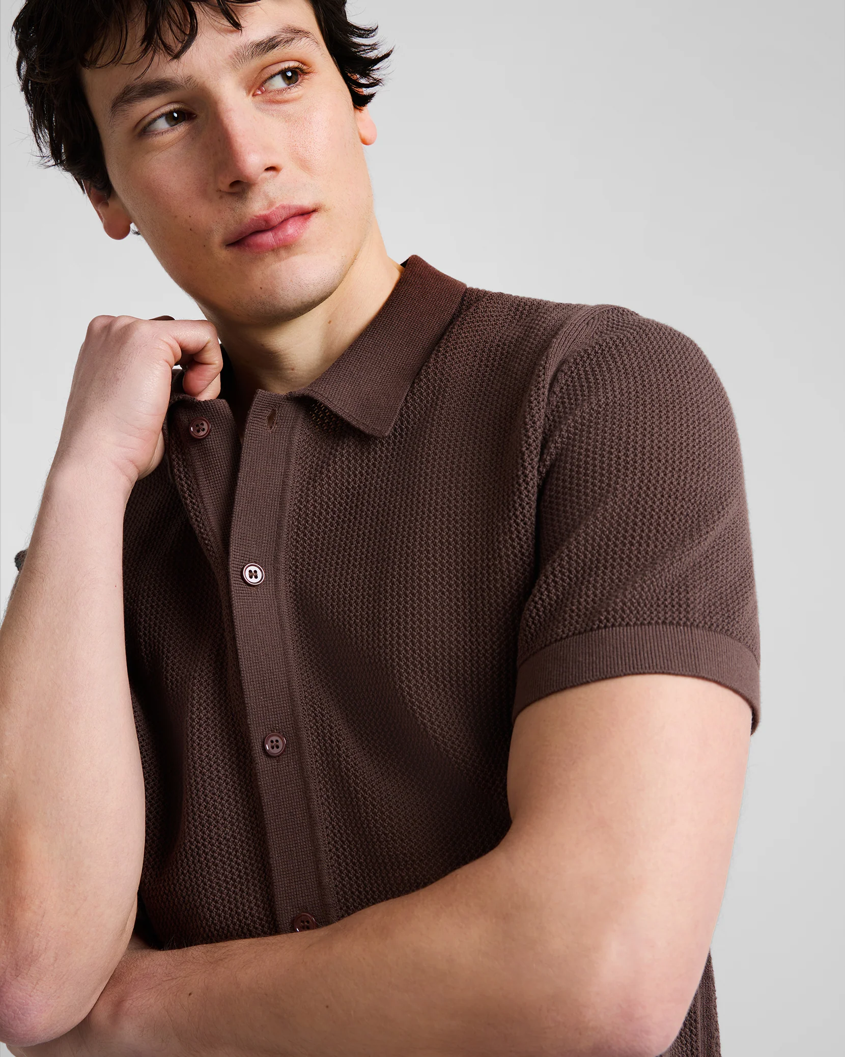 Crochet Knit Button Up Shirt - Image 4
