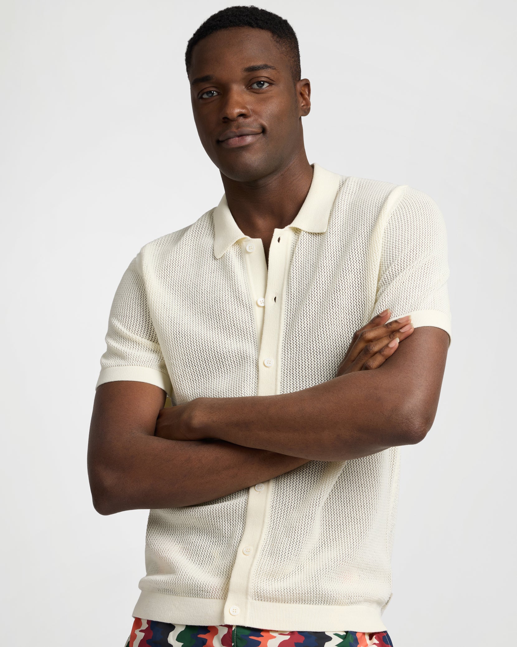 Crochet Knit Button Up Shirt - Image 2