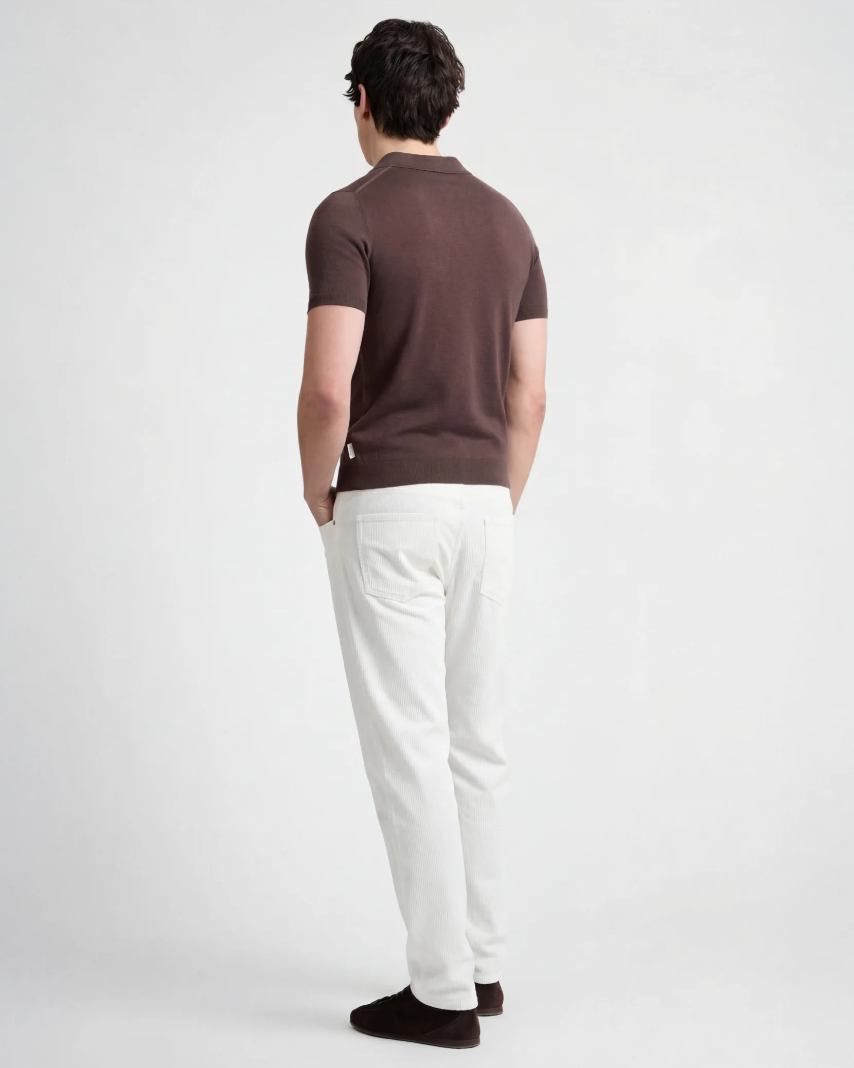 Extra Fine Merino Wool Short Sleeve Johnny Collar Polo - Image 6