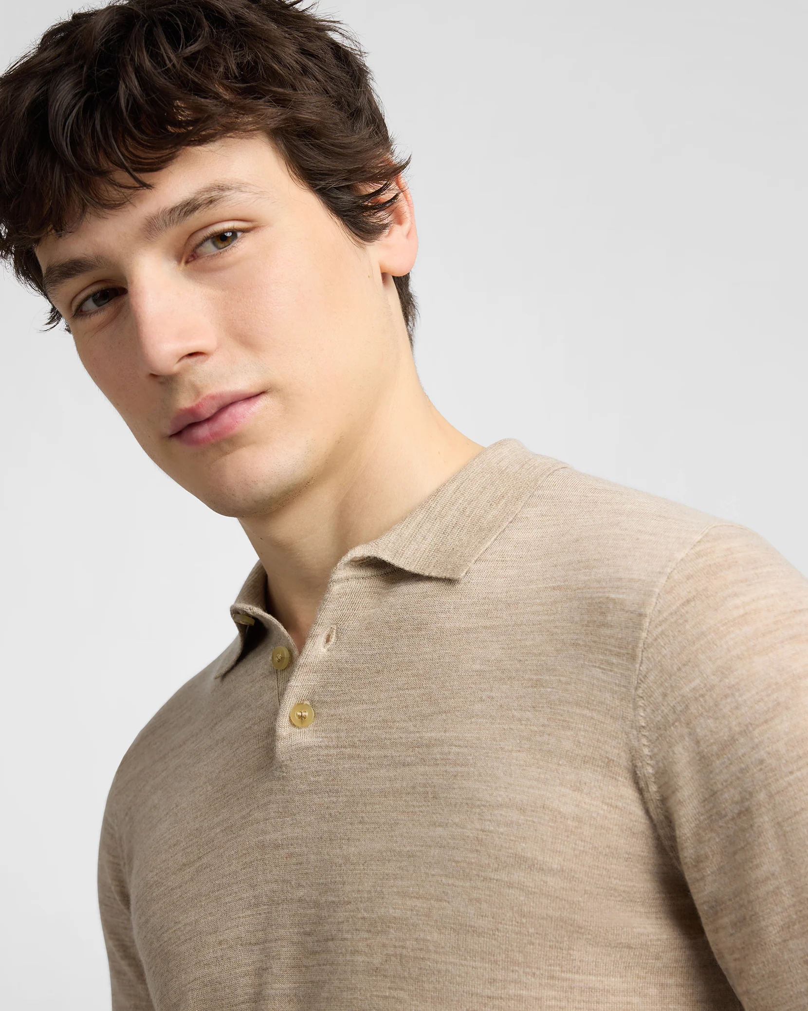Extra Fine Merino Wool Long Sleeve Polo - Image 4