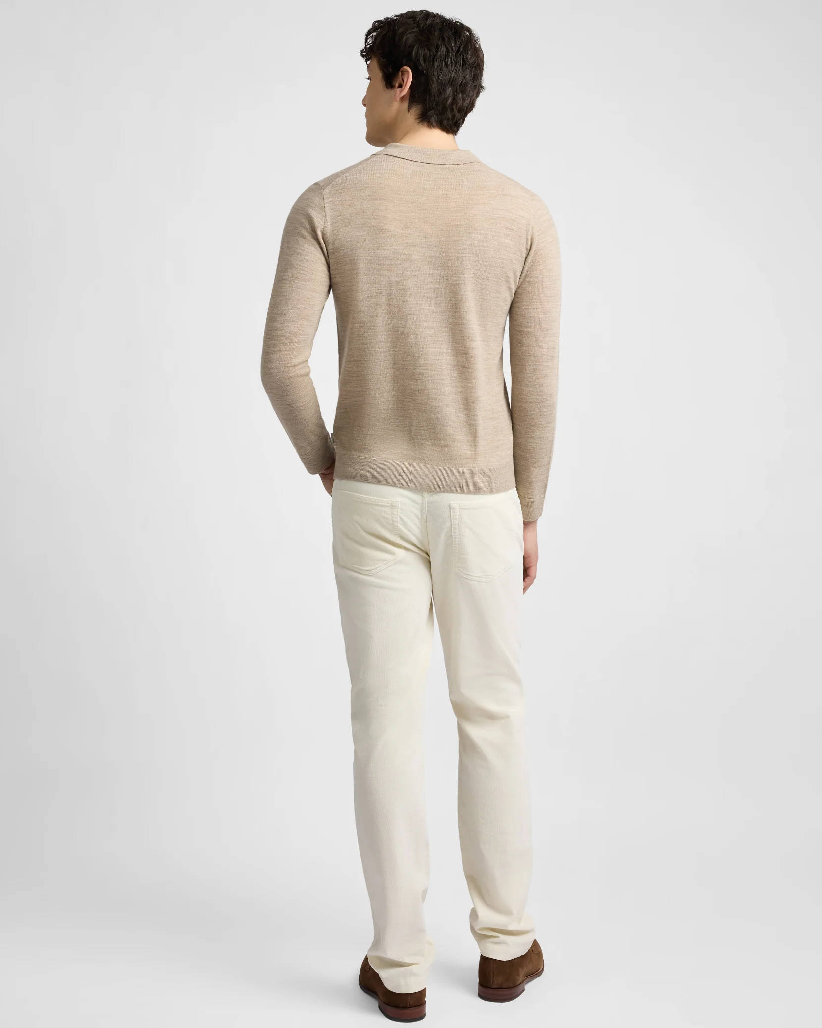 Extra Fine Merino Wool Long Sleeve Polo - Image 5
