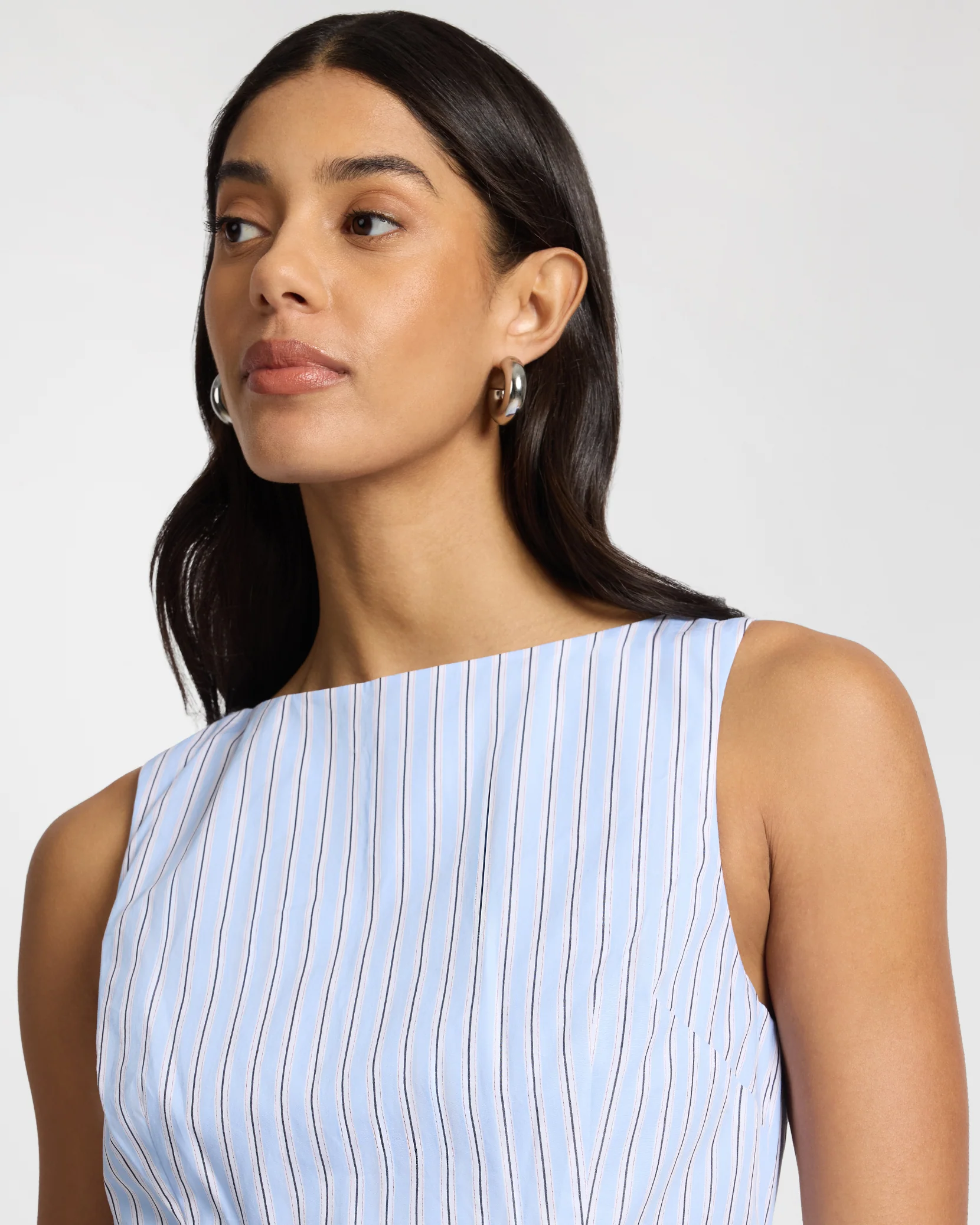 Fitted Boatneck Bubble Mini Dress - Image 4