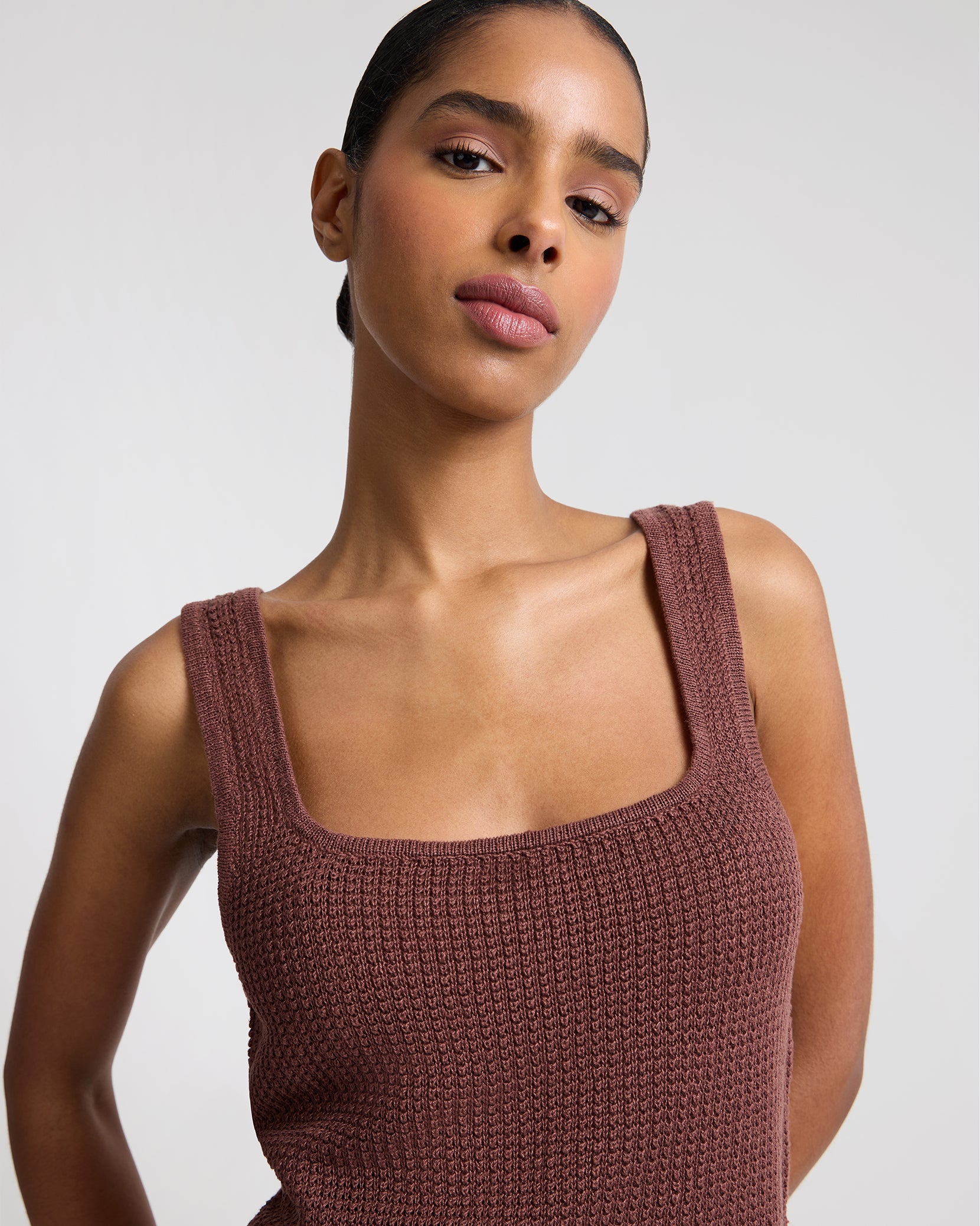 Knit Square Neck Tank Top - Image 4