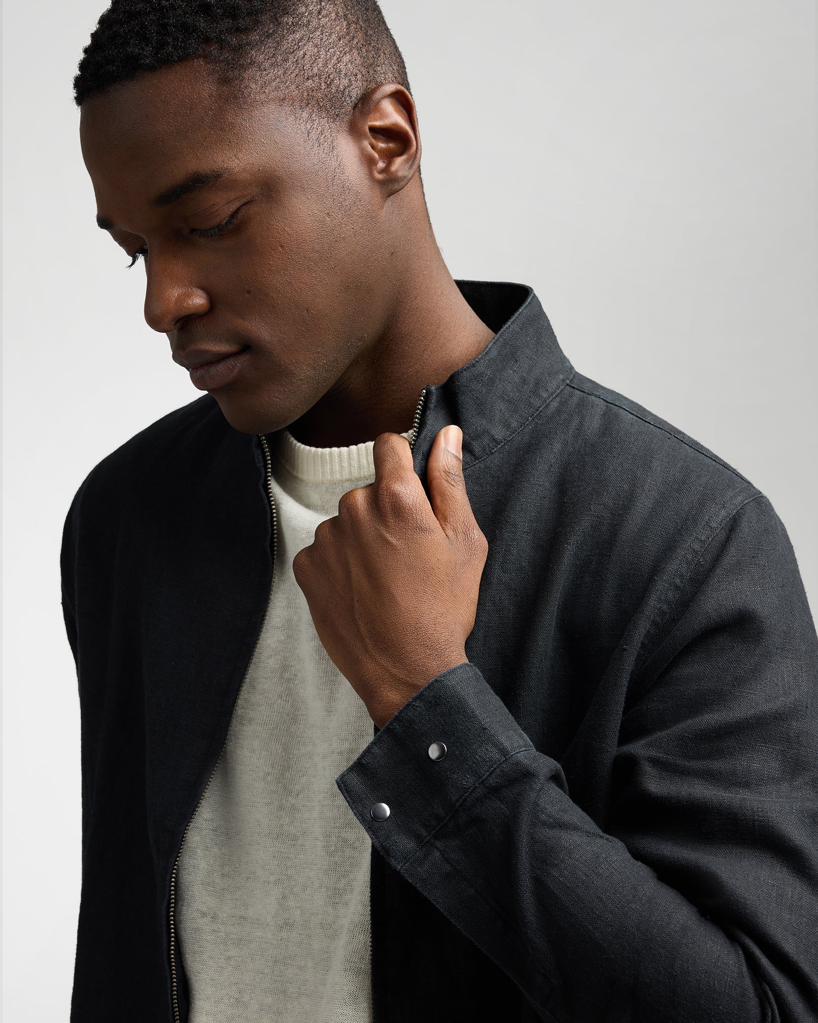 Linen Bomber Jacket - Image 4