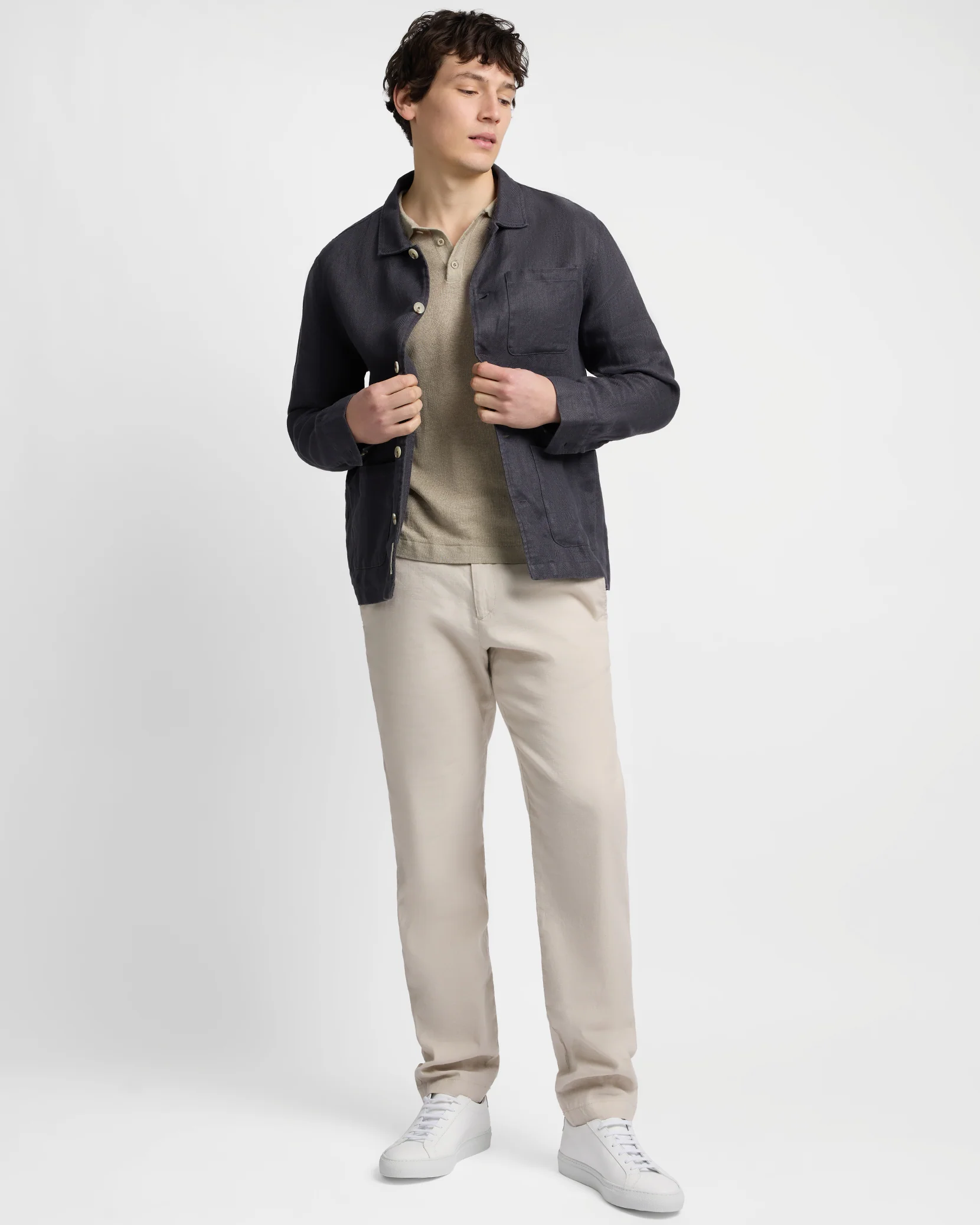 Linen Herringbone Overshirt - Image 4