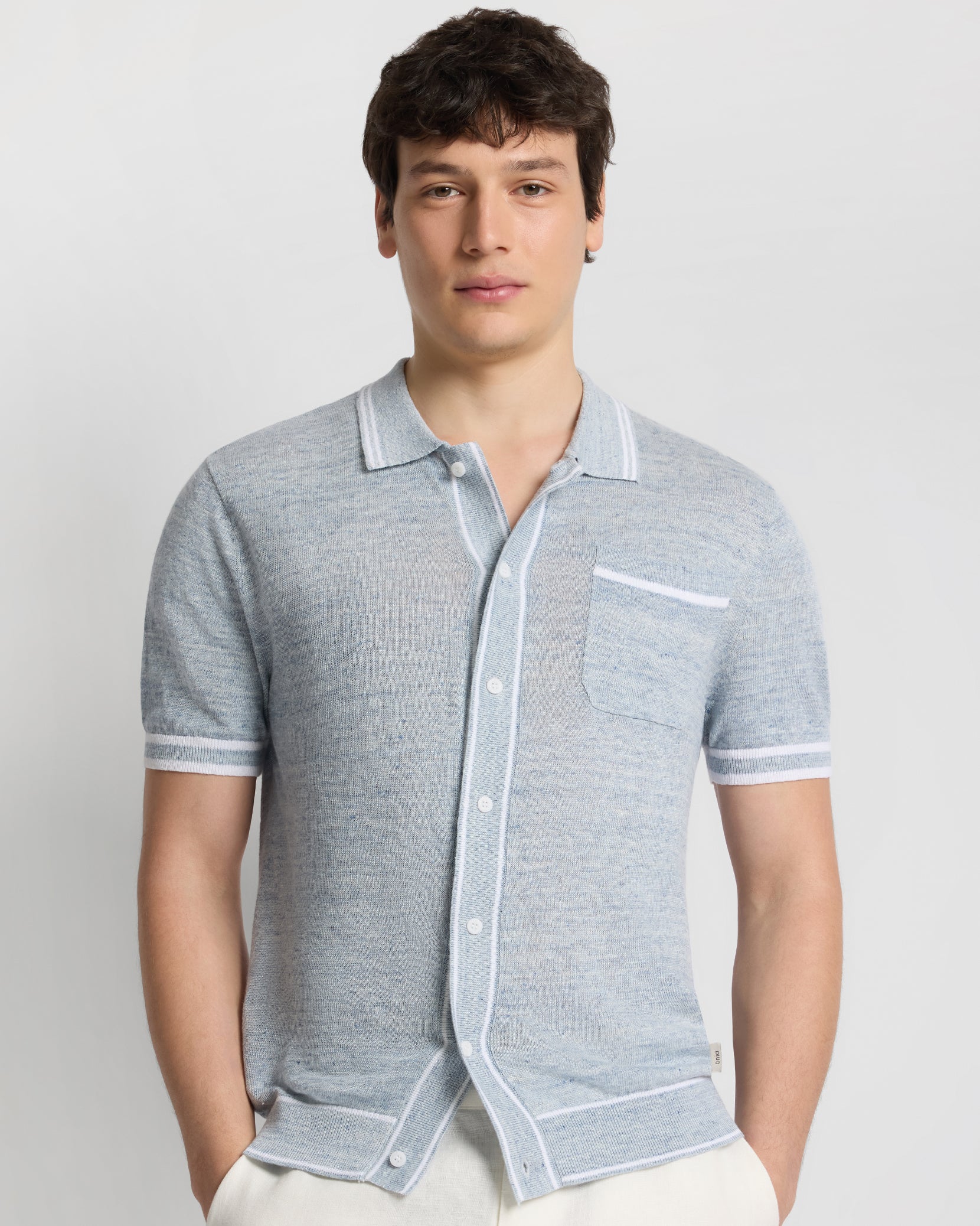 Linen Knit Button Down Shirt - Image 2