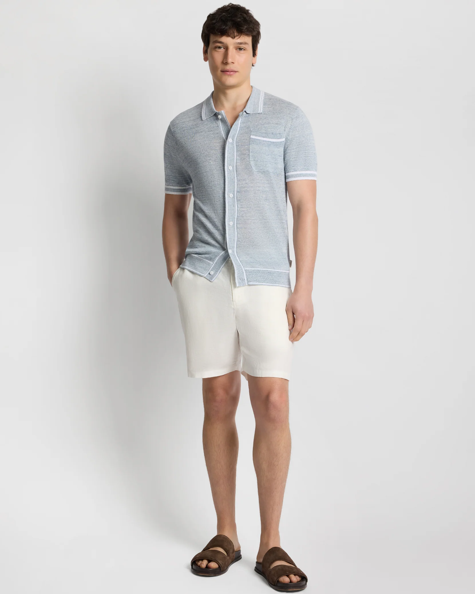Linen Knit Button Down Shirt - Image 3