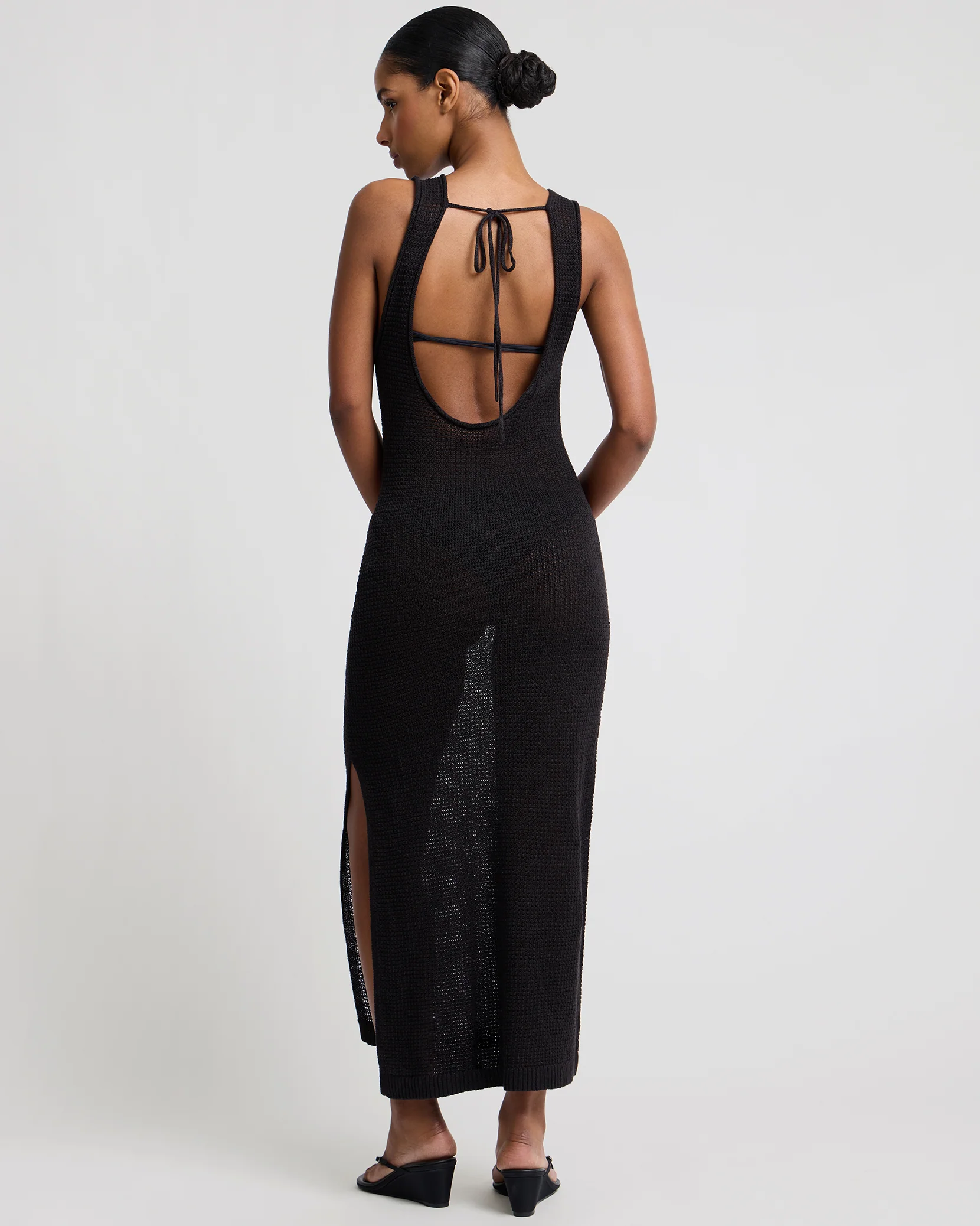 Linen Knit Scoop Back Maxi Dress - Image 5