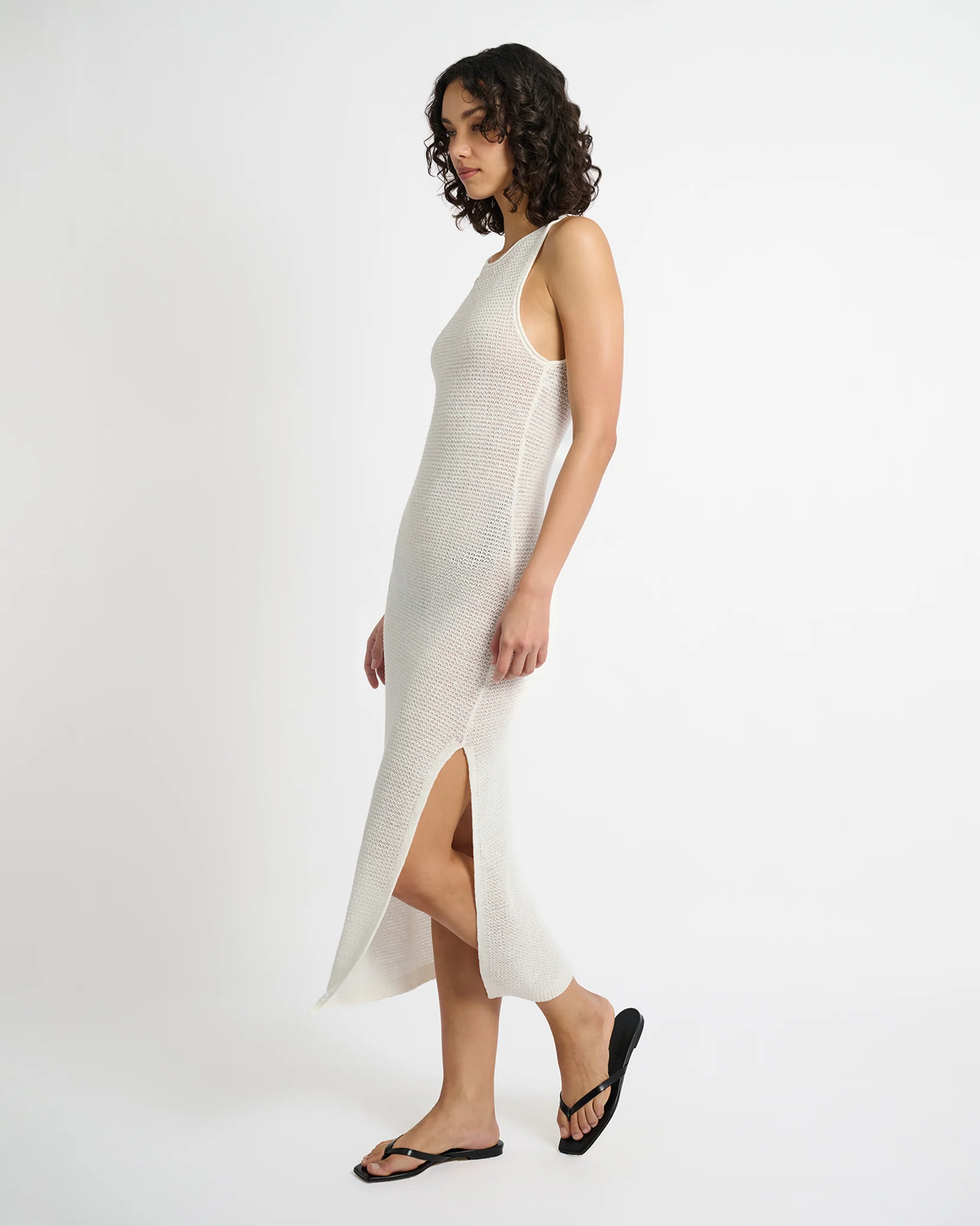 Linen Knit Scoop Back Maxi Dress - Image 3