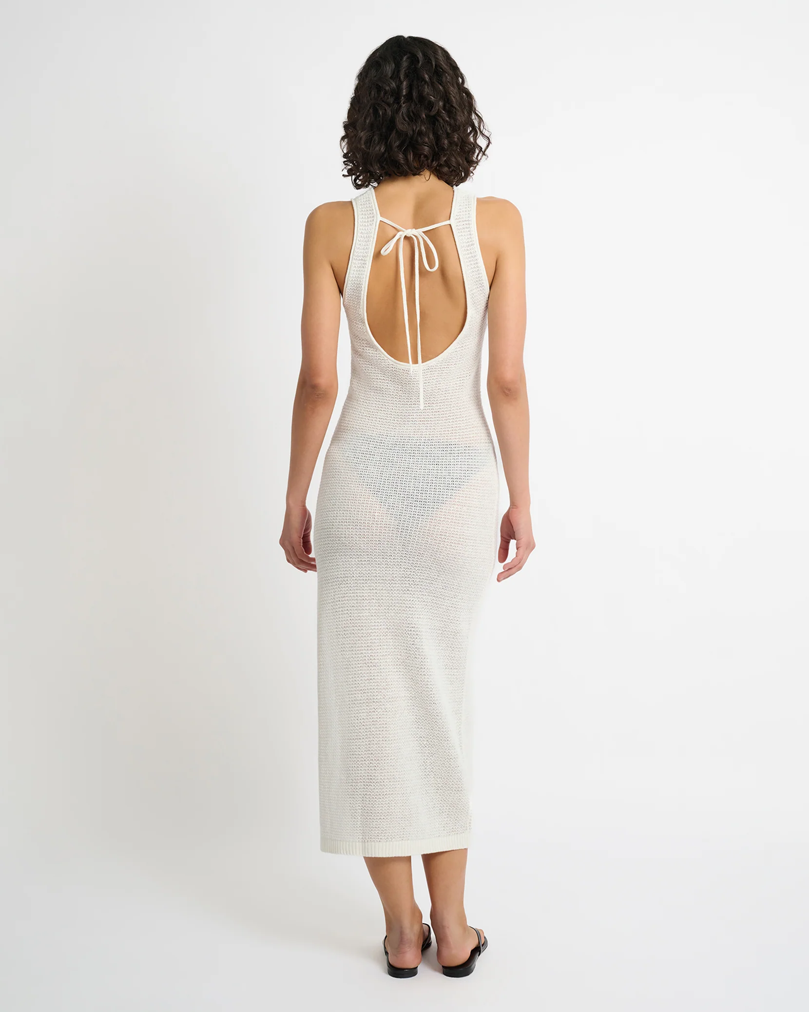 Linen Knit Scoop Back Maxi Dress - Image 5