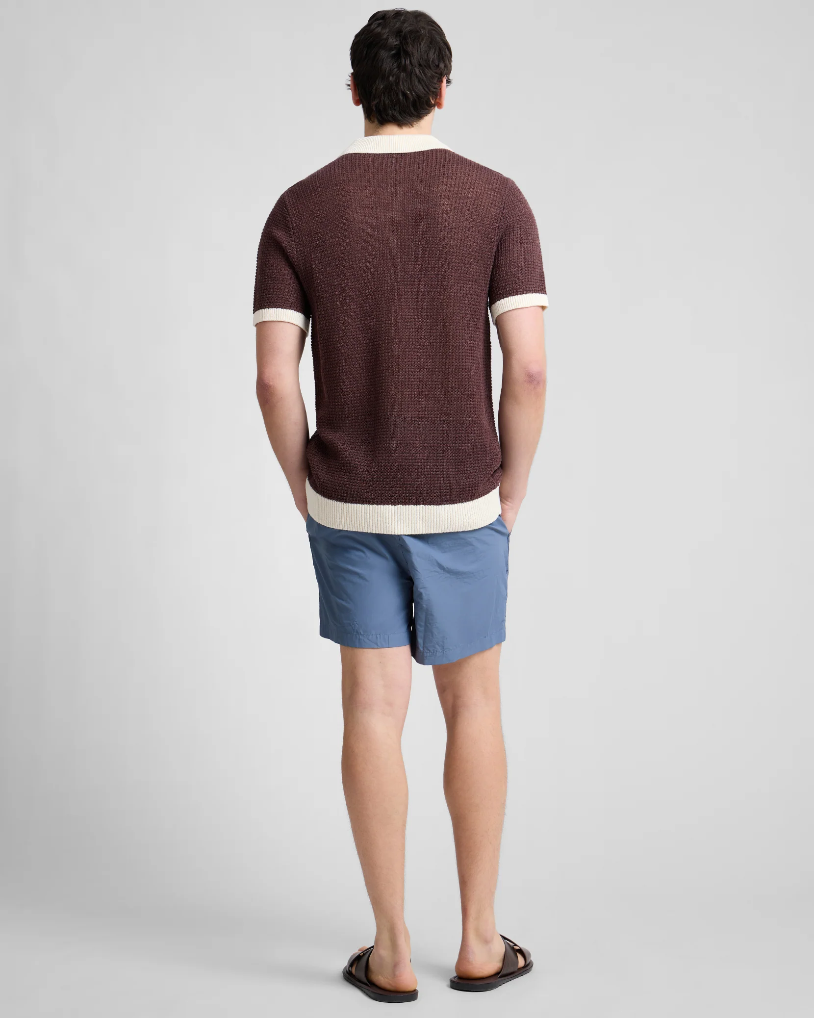 Linen Short Sleeve Button Up Sweater - Image 6