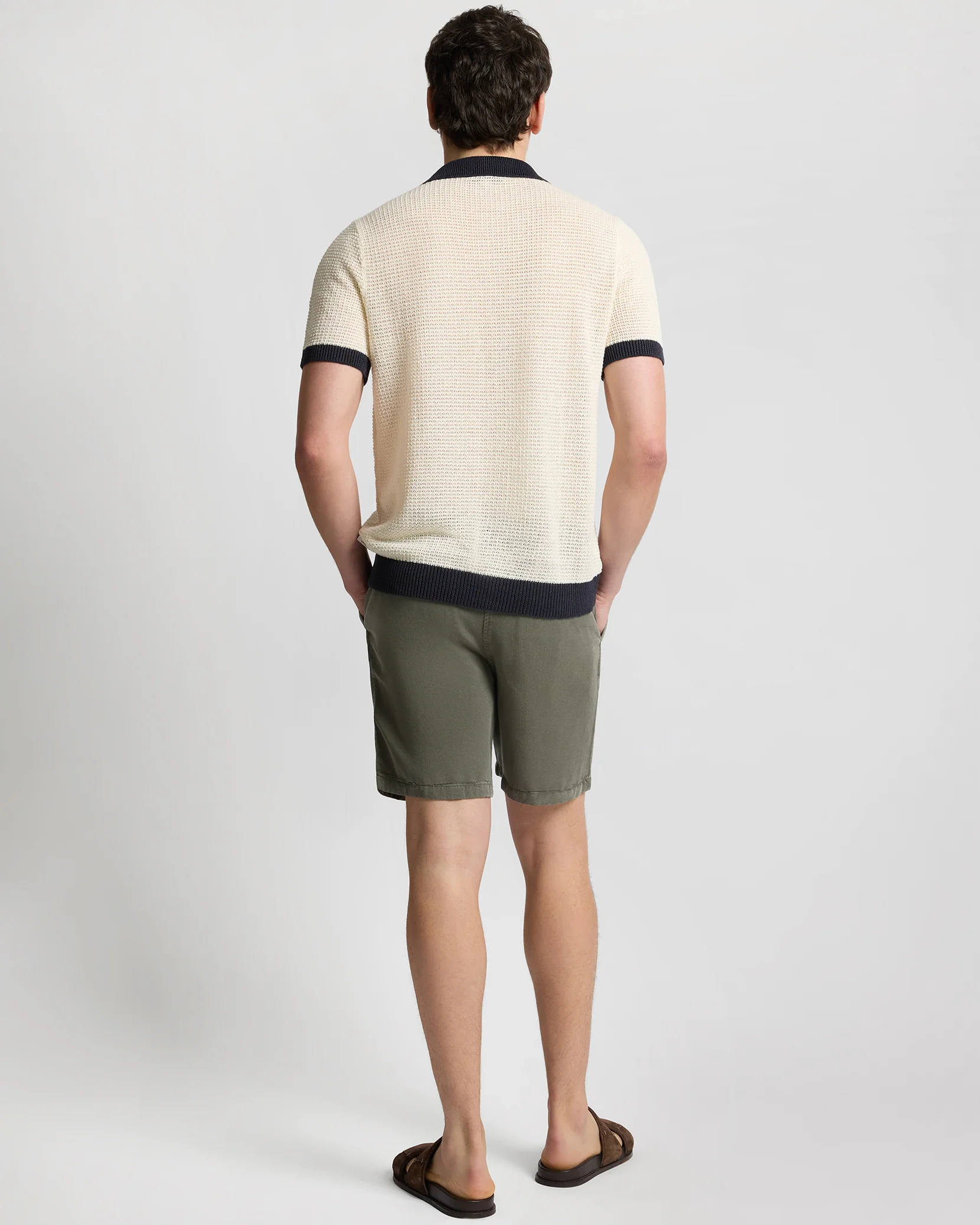 Linen Short Sleeve Button Up Sweater - Image 5