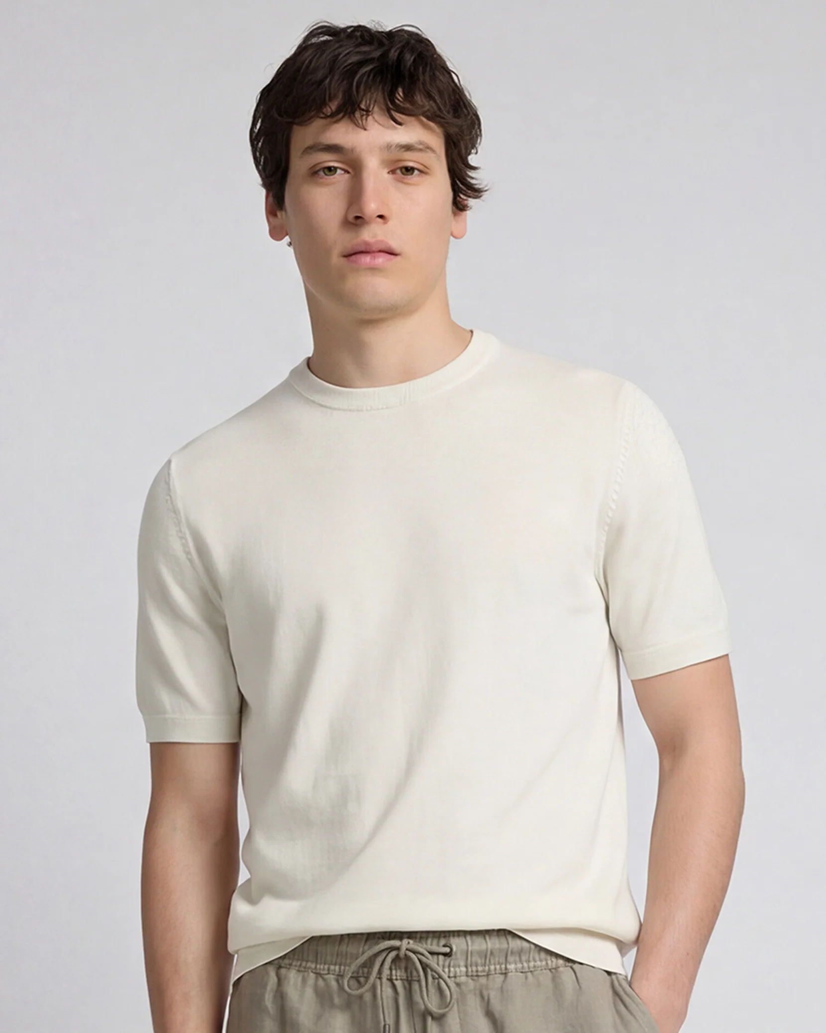 Mercerized Cotton Knit Tee - Image 2
