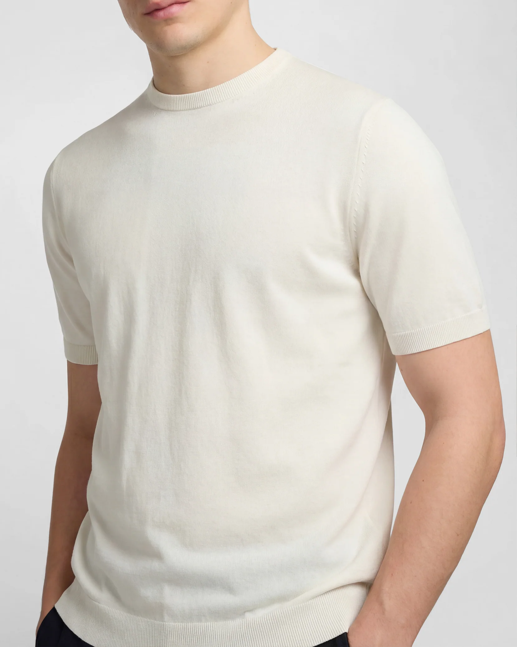Mercerized Cotton Knit Tee - Image 4
