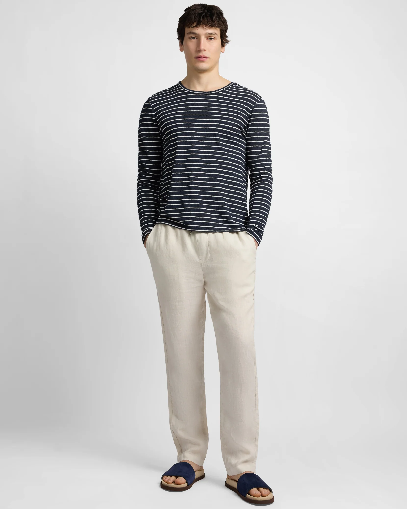 Pigment Dye Linen Pull On Pant - Image 3