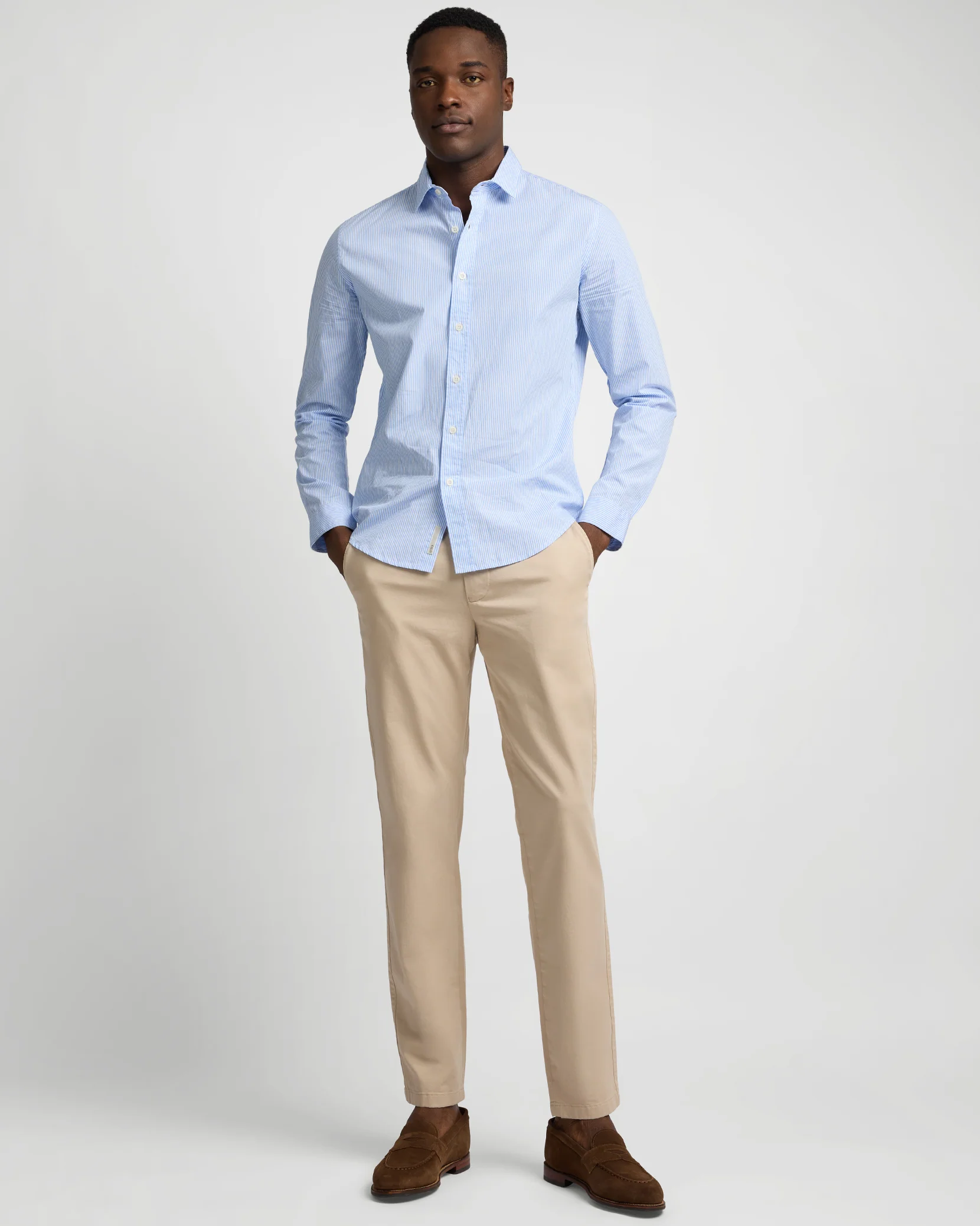 Poplin Long Sleeve Button Down Shirt - Image 3
