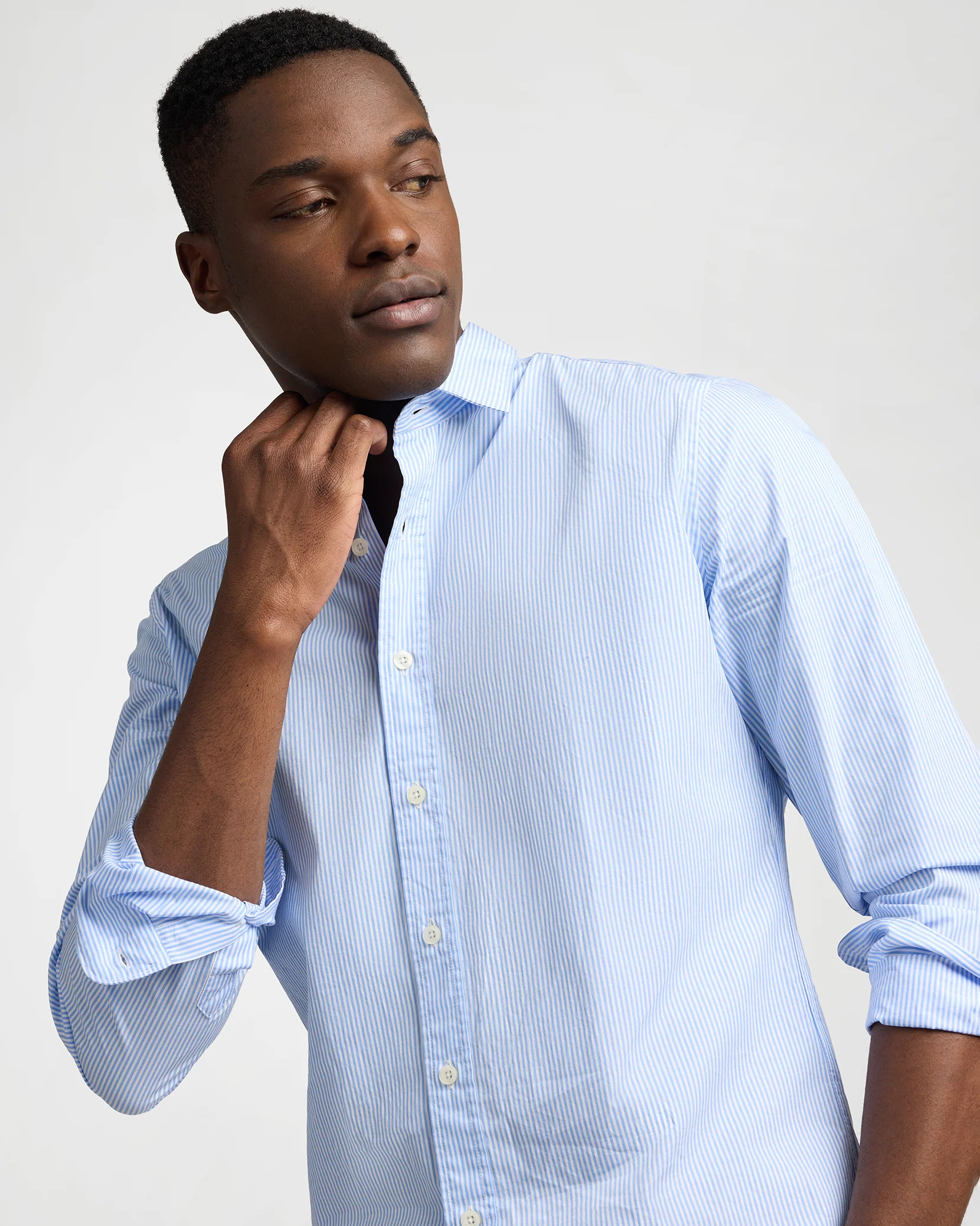 Poplin Long Sleeve Button Down Shirt - Image 4