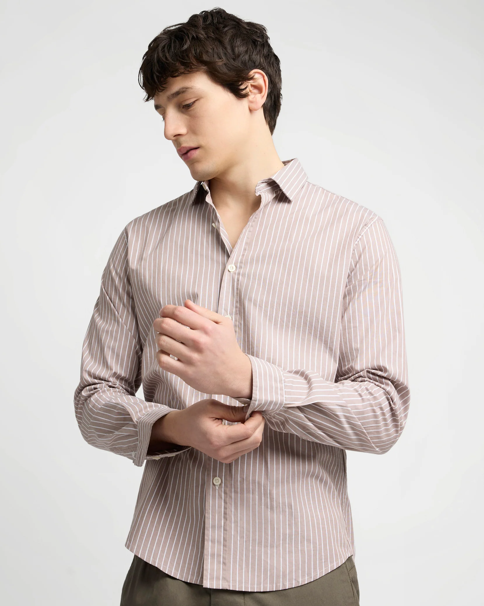 Poplin Long Sleeve Button Down Shirt - Image 3