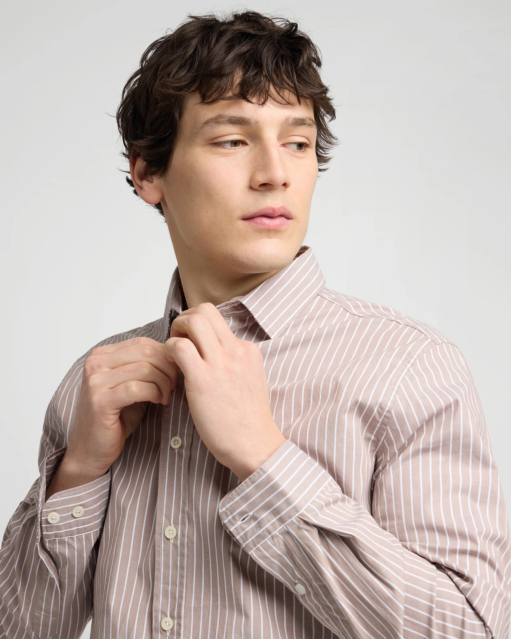Poplin Long Sleeve Button Down Shirt - Image 5