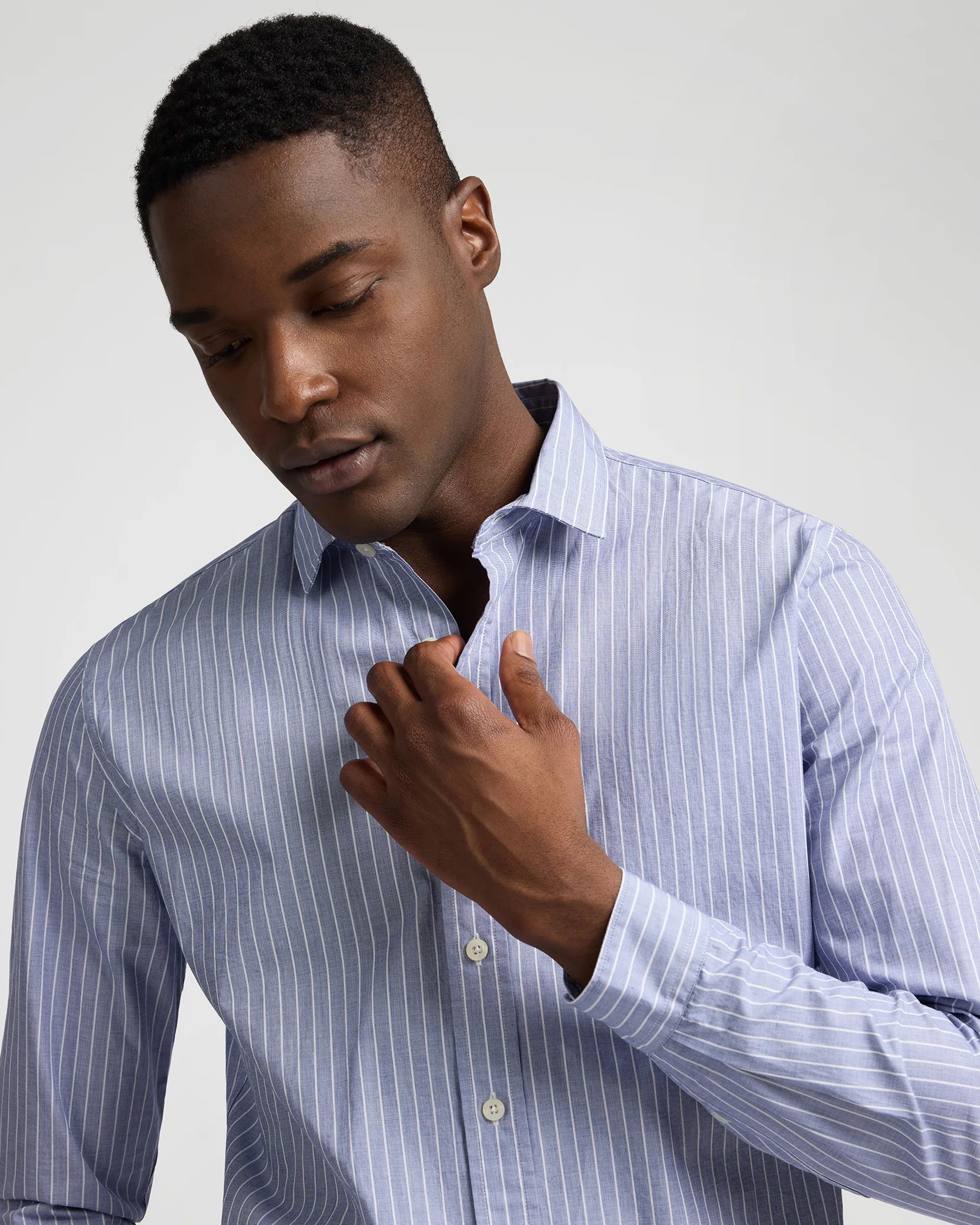 Poplin Long Sleeve Button Down Shirt - Image 5