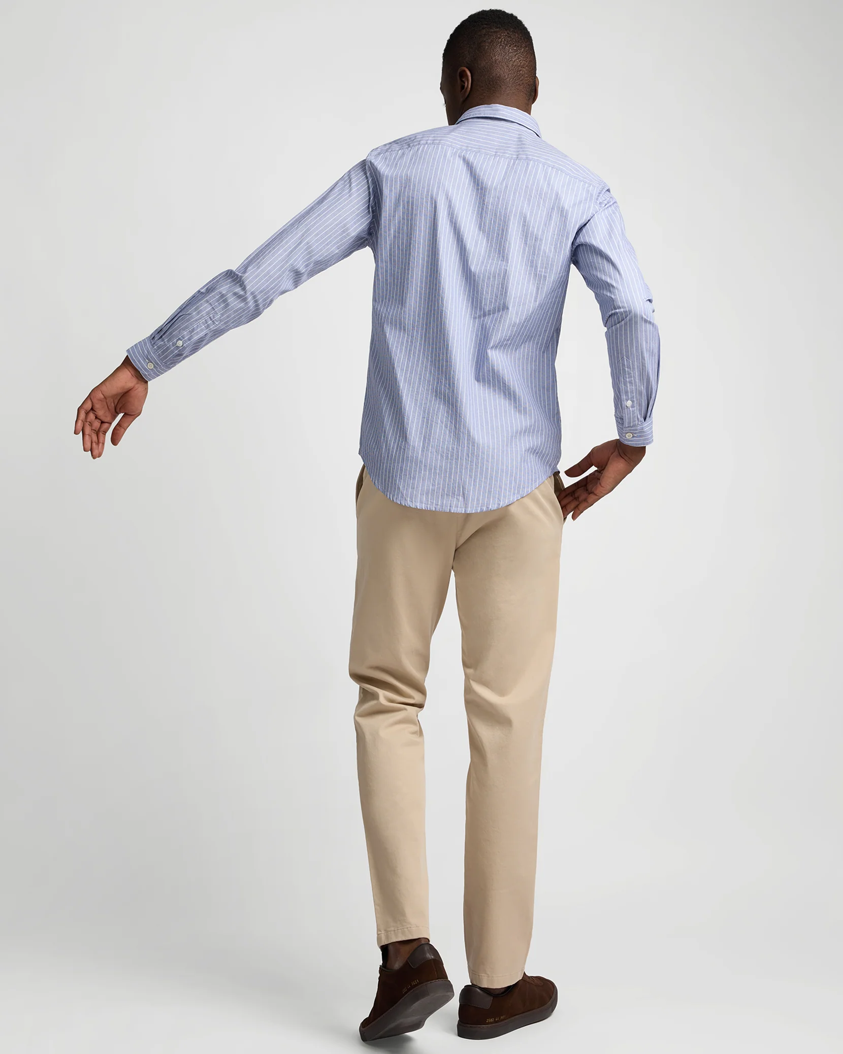 Poplin Long Sleeve Button Down Shirt - Image 6