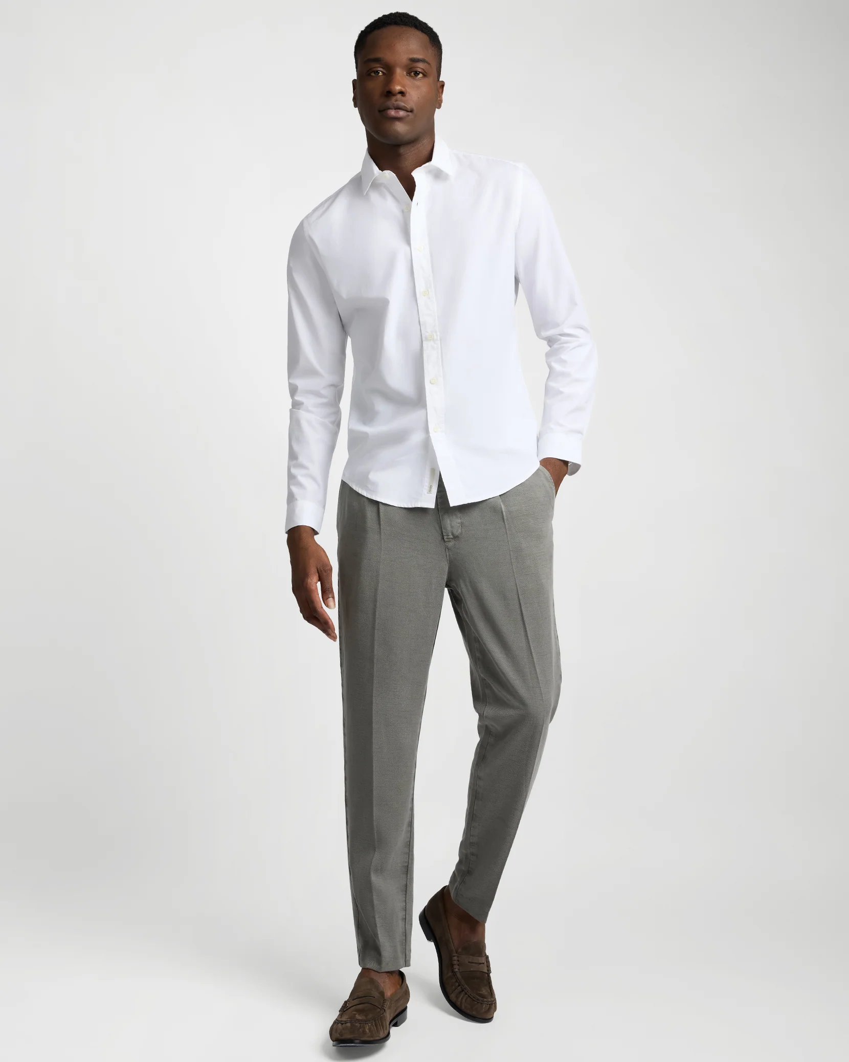 Poplin Long Sleeve Button Down Shirt - Image 3