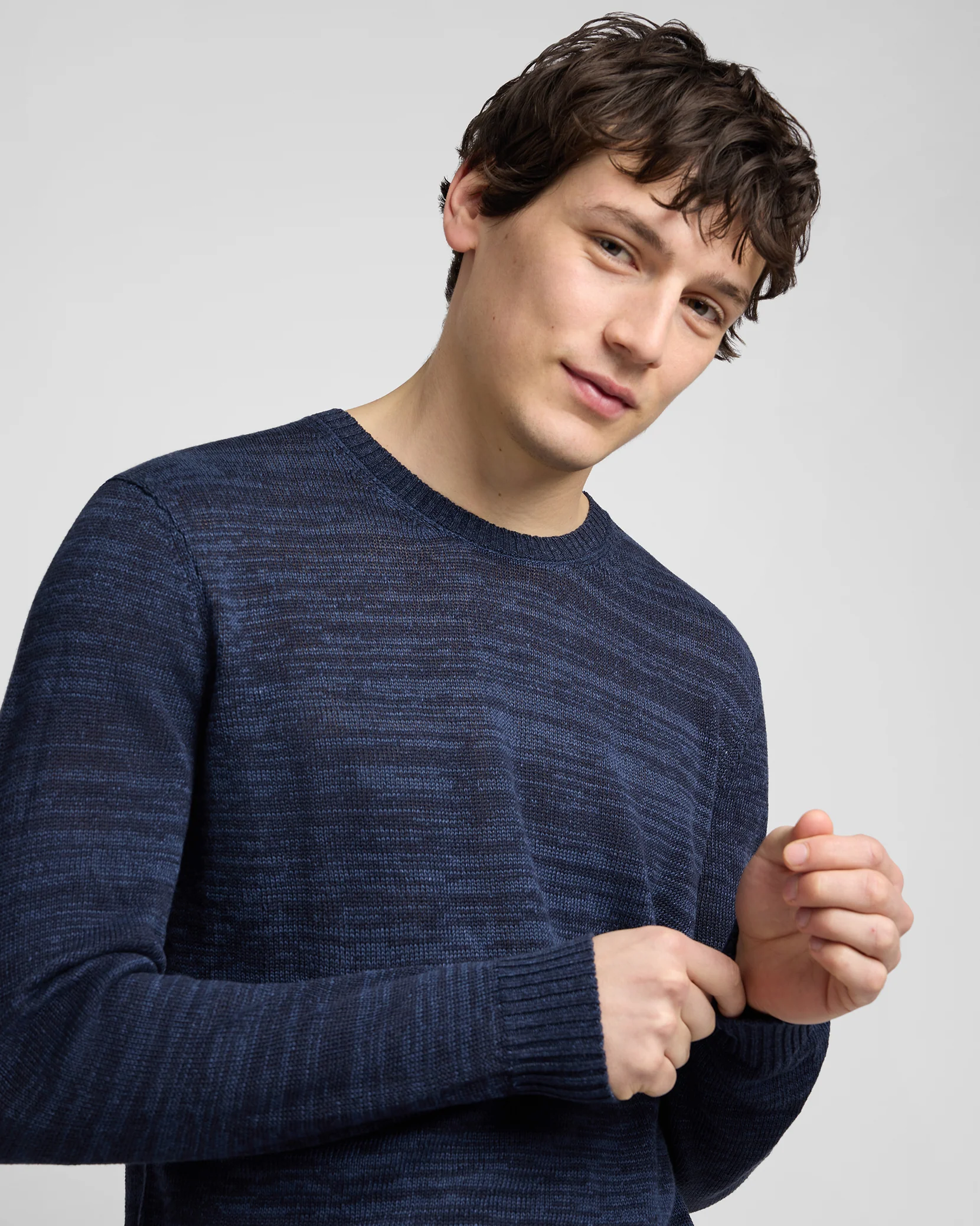 Silk Linen Long Sleeve Crewneck Sweater - Image 4