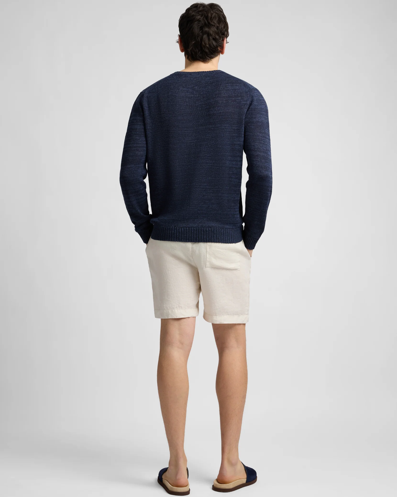 Silk Linen Long Sleeve Crewneck Sweater - Image 5