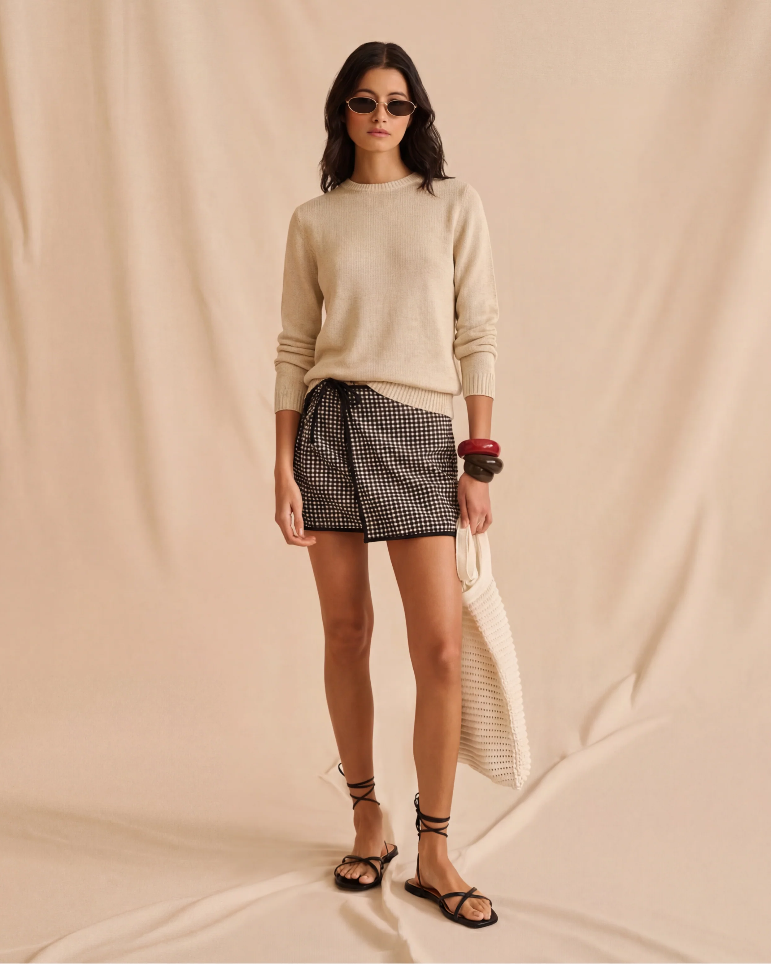 Silk Linen Long Sleeve Crewneck Sweater - Image 2