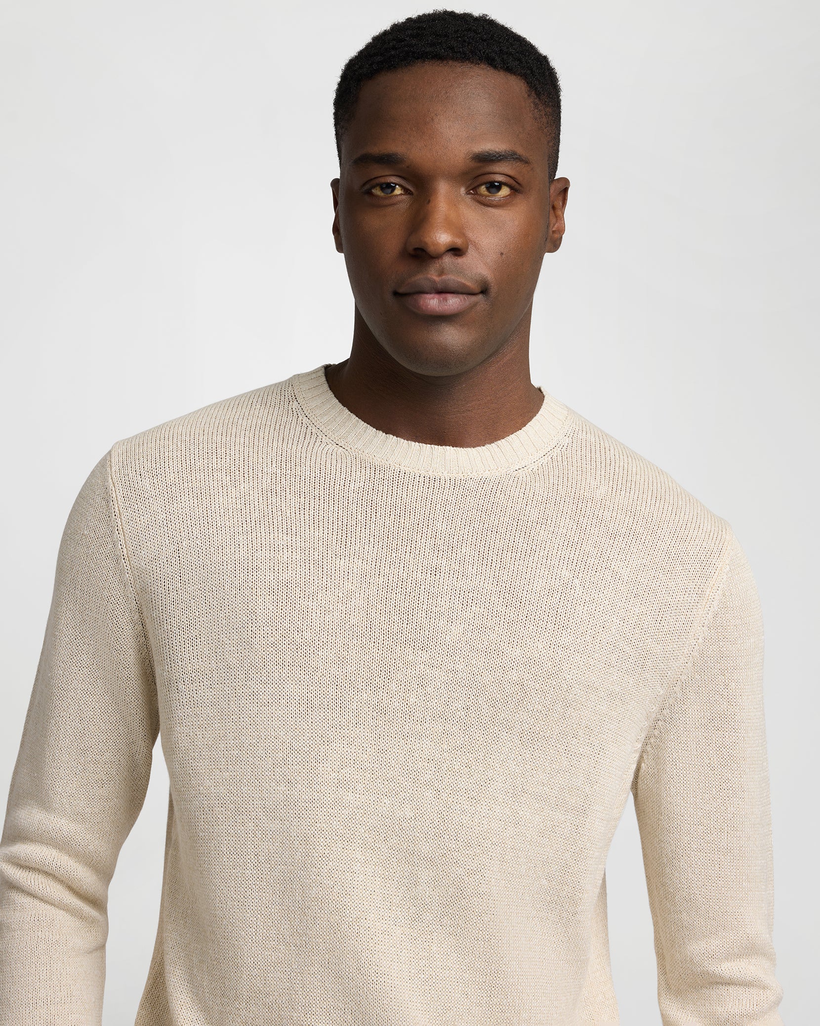 Silk Linen Long Sleeve Crewneck Sweater - Image 5