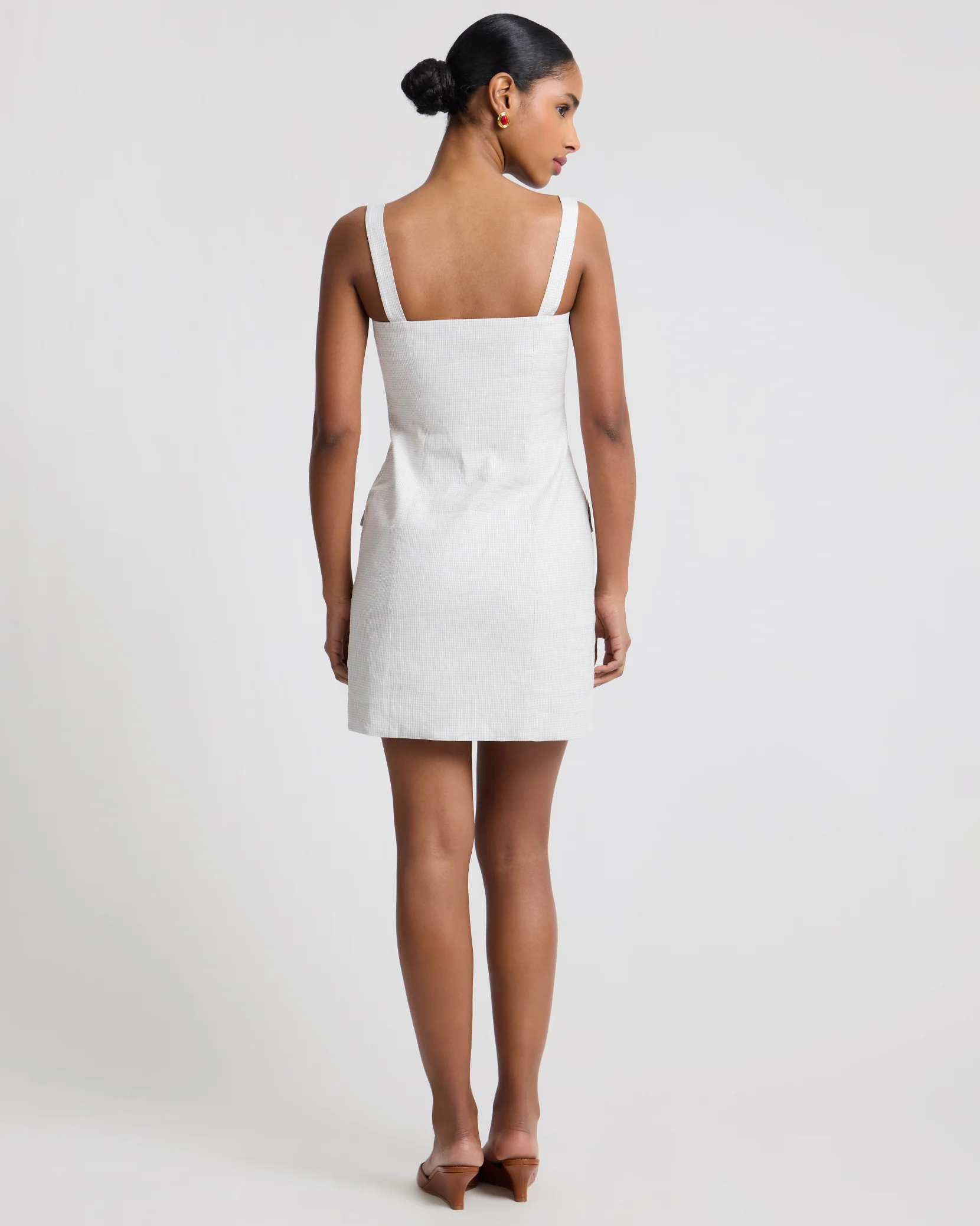 Square Neck Button Down Dress - Image 5