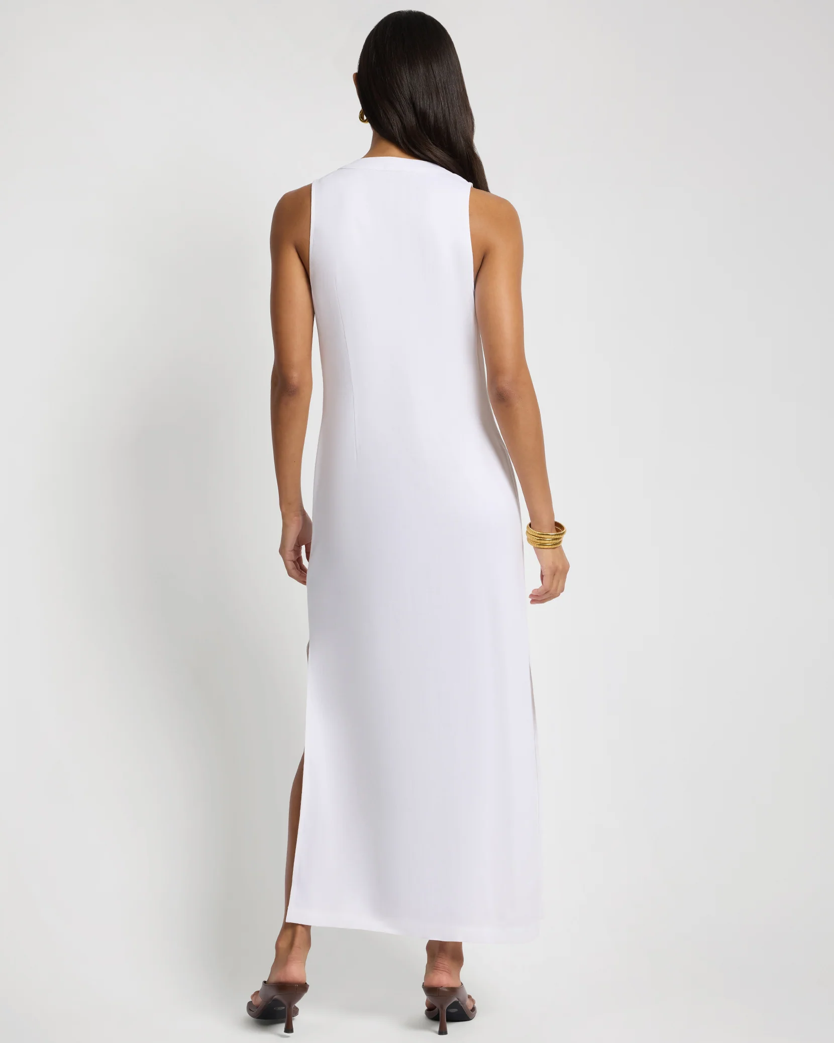 Textured Linen Sweater Scoop Maxi Dress - Image 4
