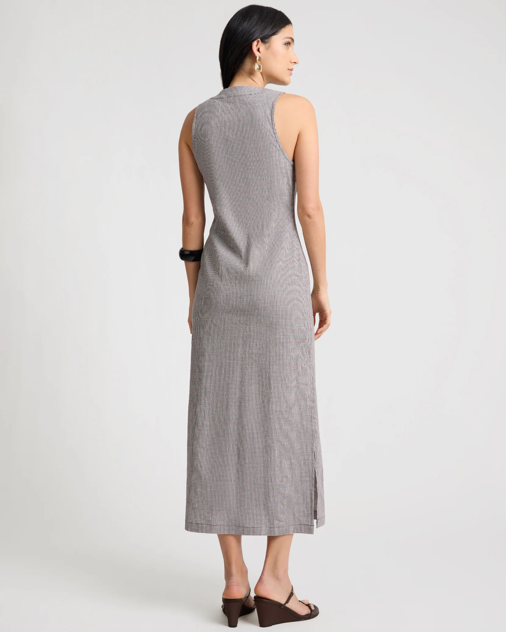 Stretch Linen Button Down Maxi Dress - Image 6