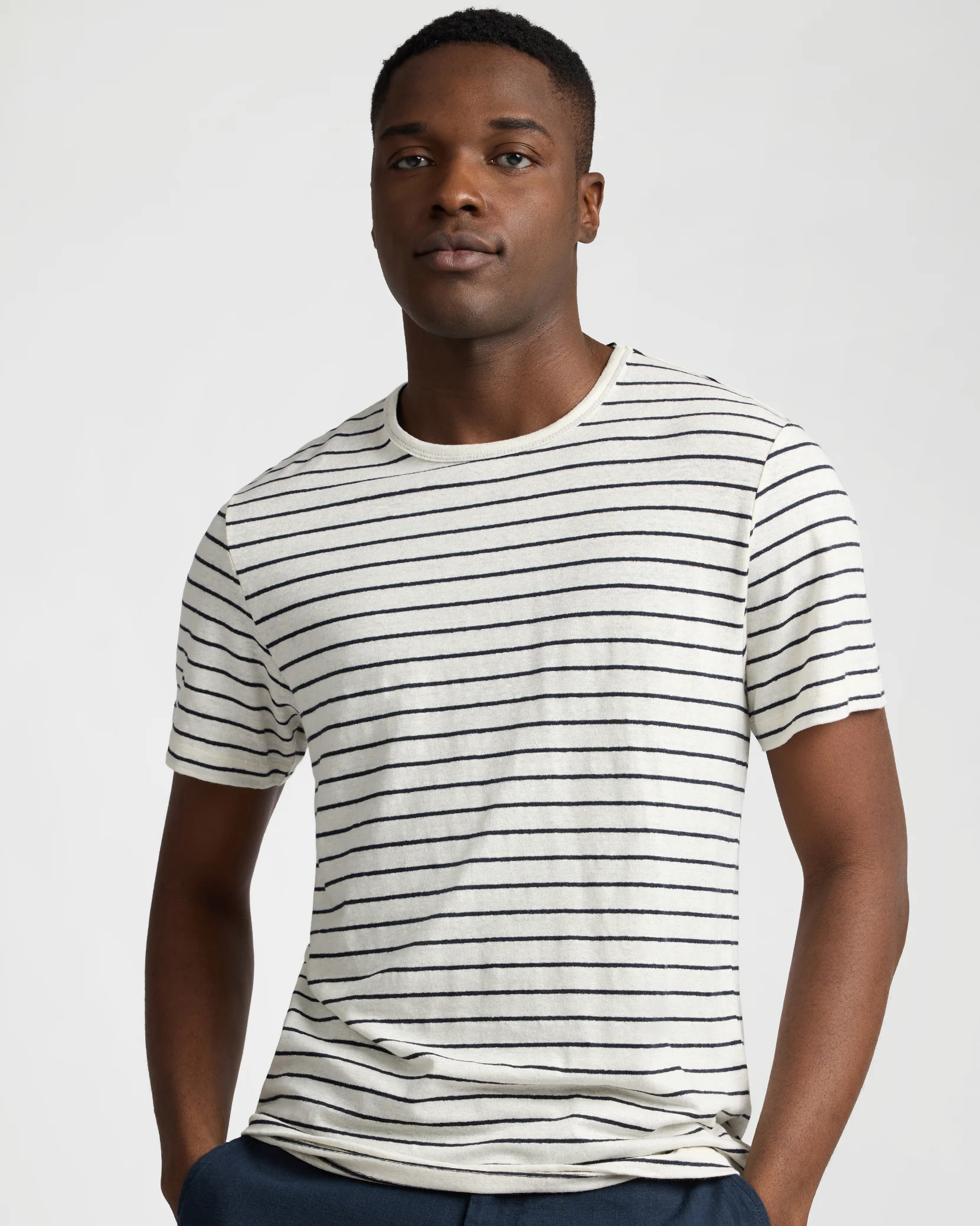 Stretch Linen Crewneck Tee - Image 2