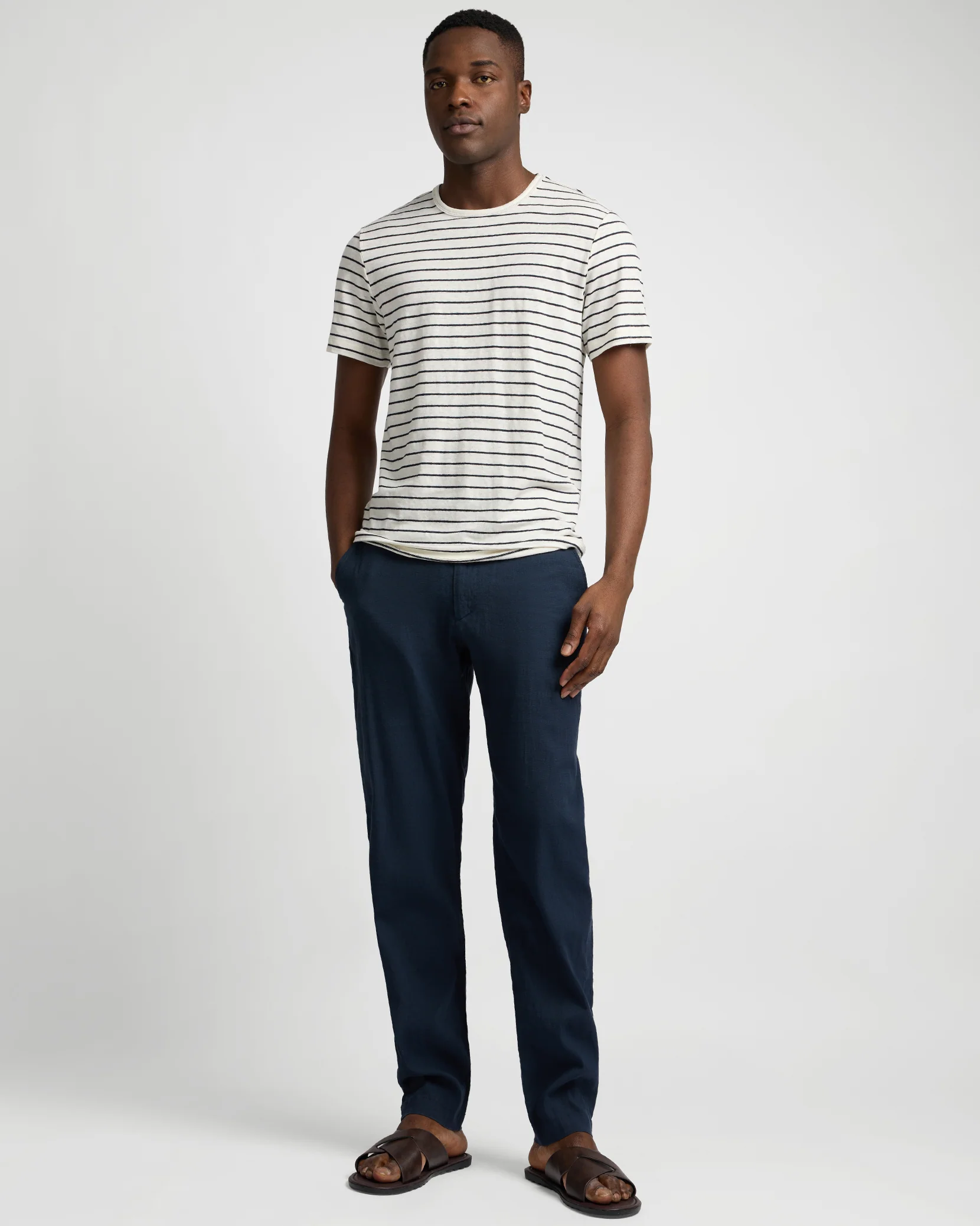 Stretch Linen Crewneck Tee - Image 3