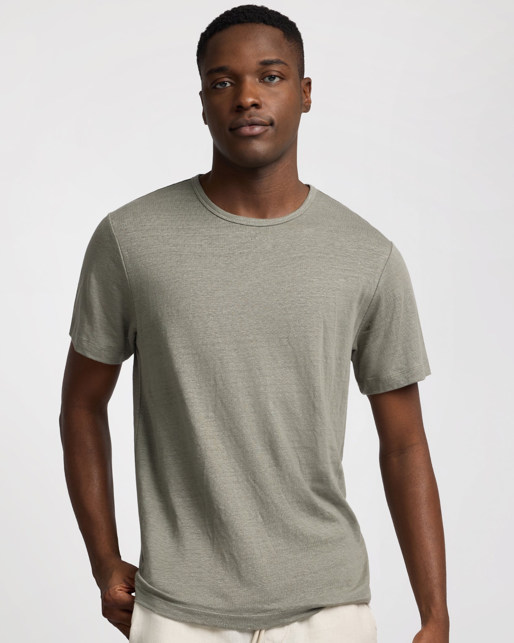 Stretch Linen Crewneck Tee - Image 2