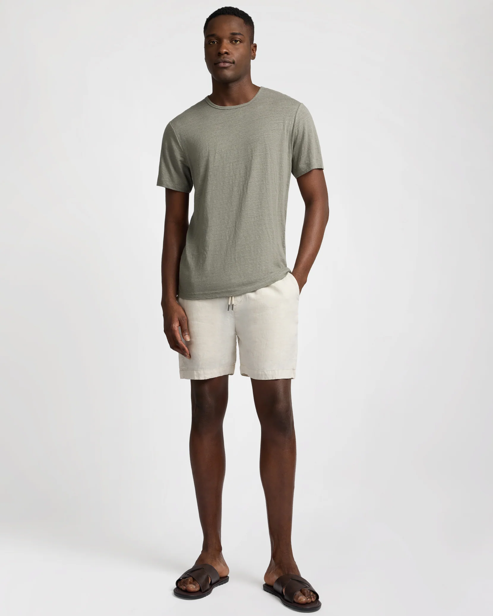 Stretch Linen Crewneck Tee - Image 3