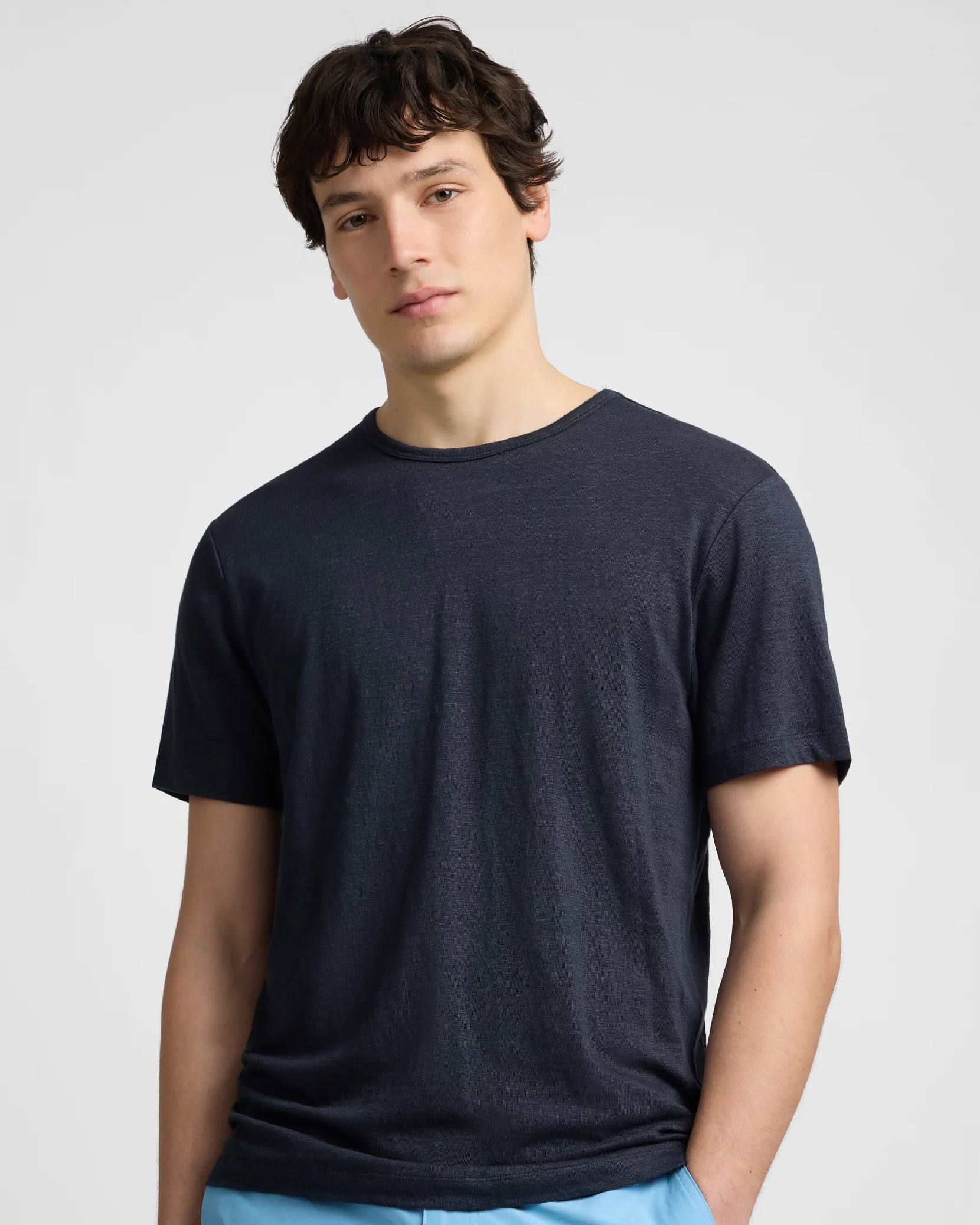 Stretch Linen Crewneck Tee - Image 2