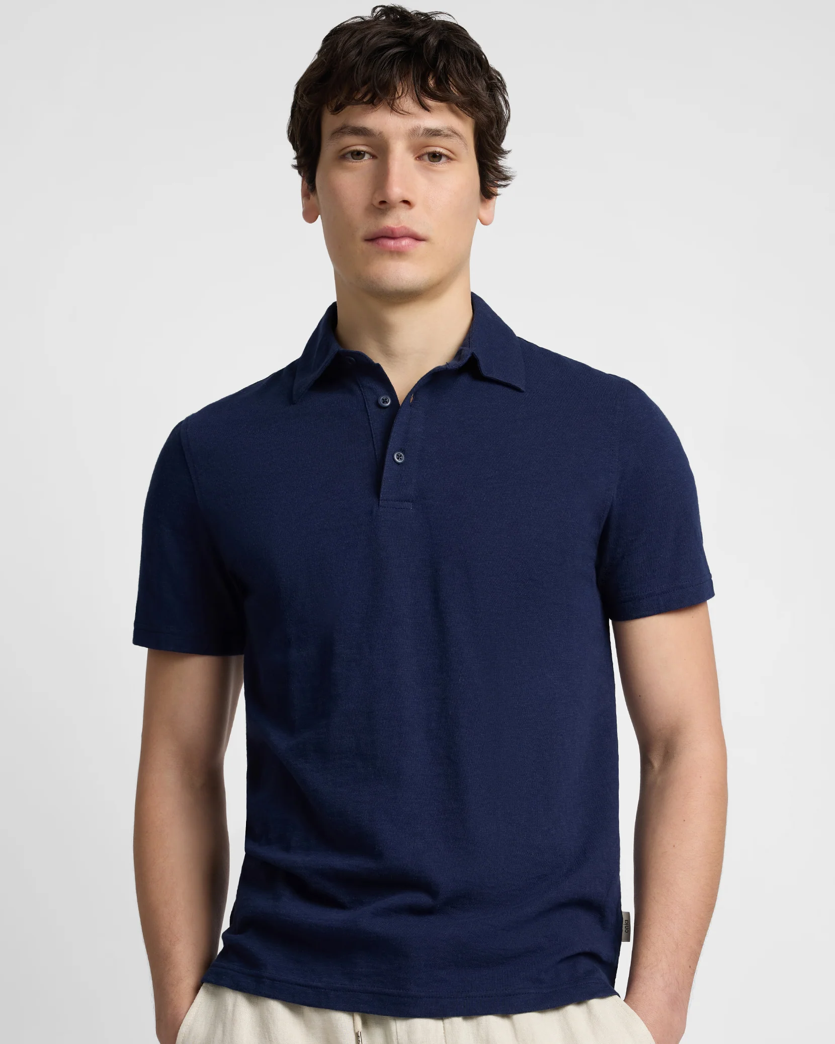Stretch Linen Jersey Short Sleeve Polo - Image 2
