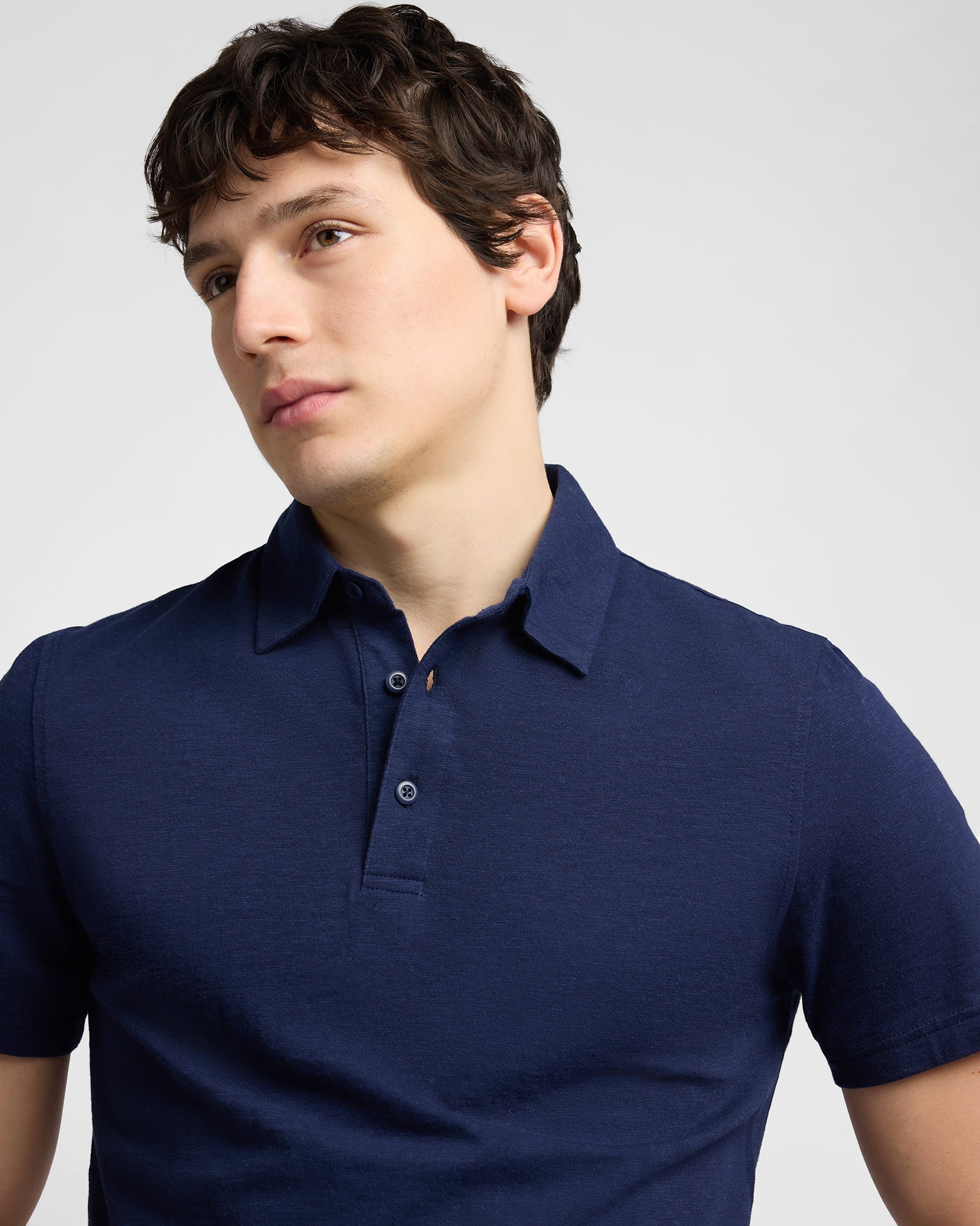Stretch Linen Jersey Short Sleeve Polo - Image 4